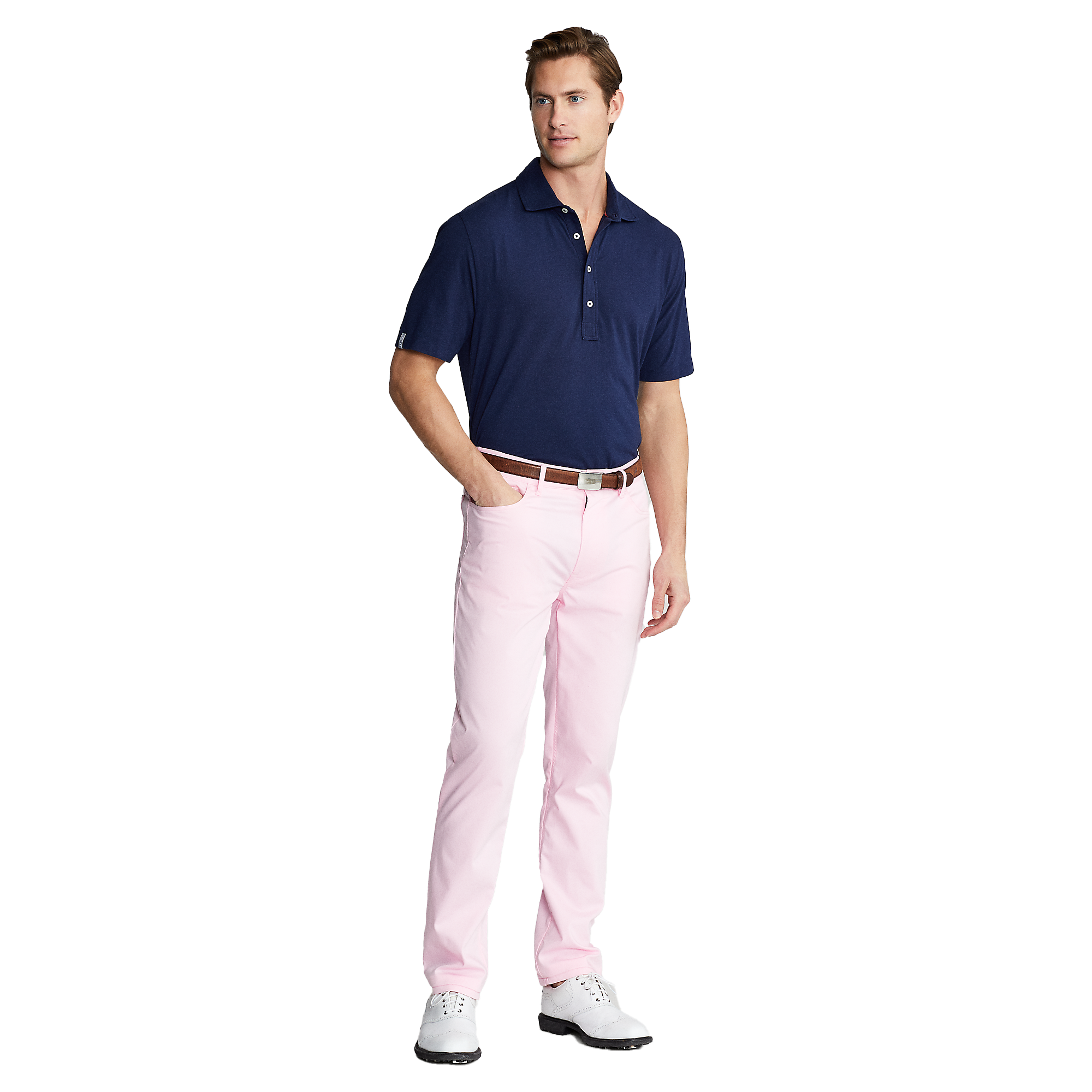 Classic Fit Stretch Lisle Men's Short Sleeve Golf Polo Shirt