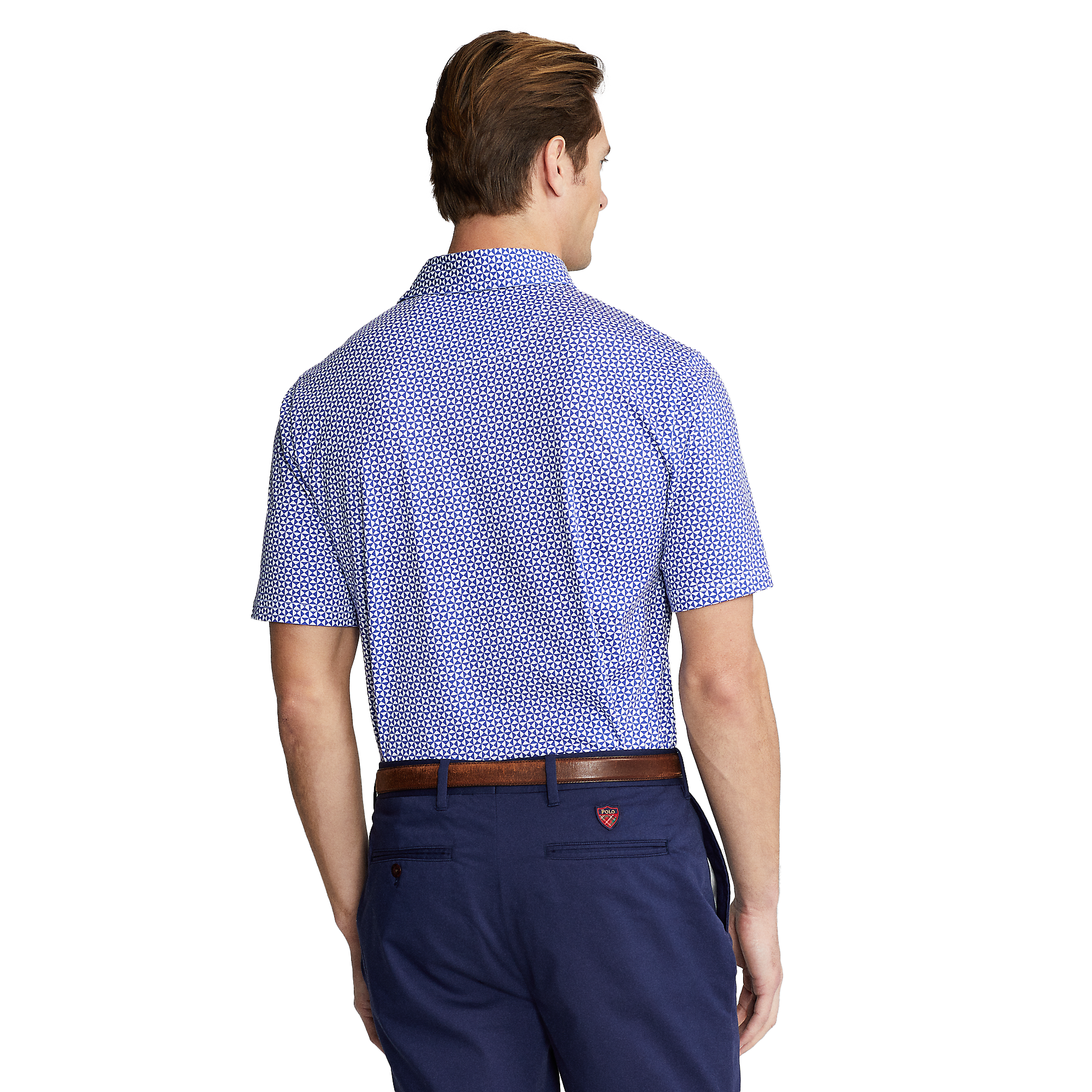 Classic Fit Print Jersey Men's Short Sleeve Golf Polo Shirt