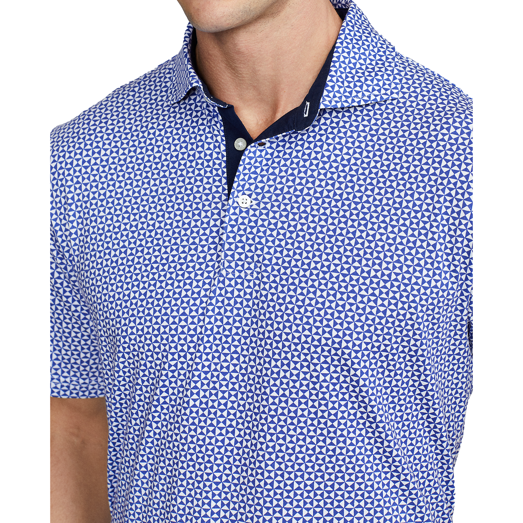 Classic Fit Print Jersey Men's Short Sleeve Golf Polo Shirt