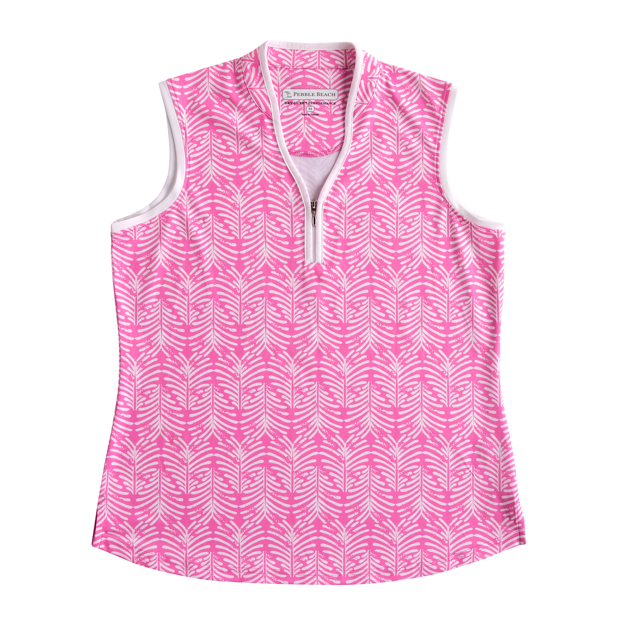 Blue Glass Printed Women's Sleeveless Golf Polo Shirt