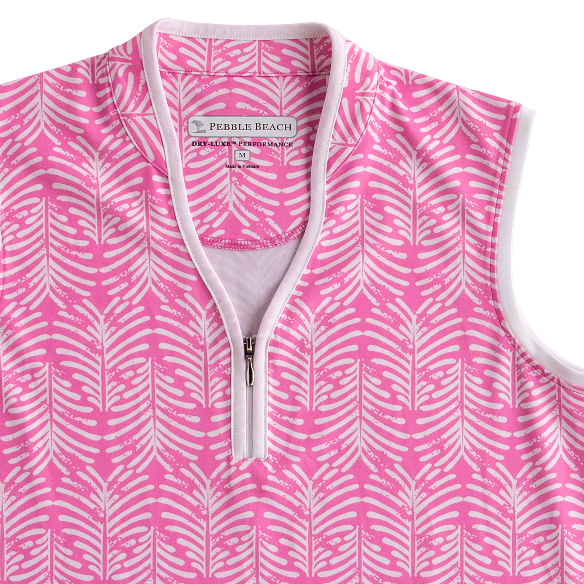 Blue Glass Printed Women's Sleeveless Golf Polo Shirt