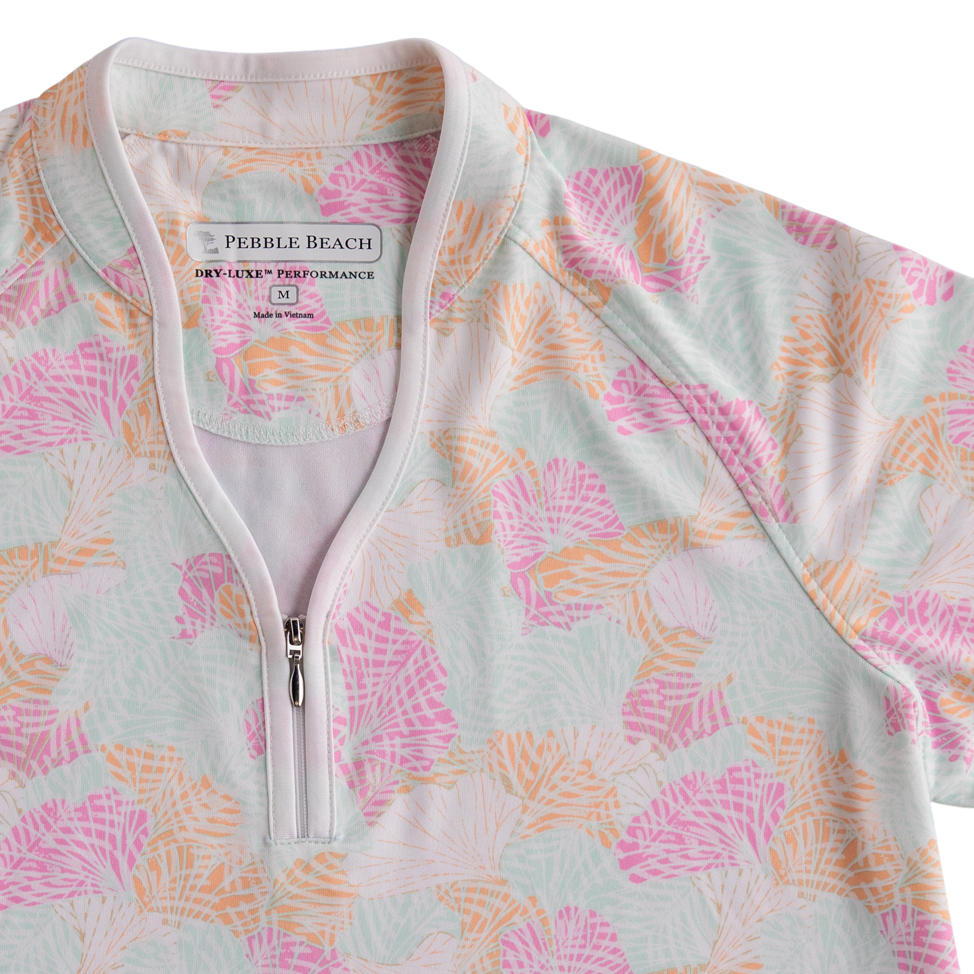 Raglan Blue Glass Print Women's Short Sleeve Golf Shirt