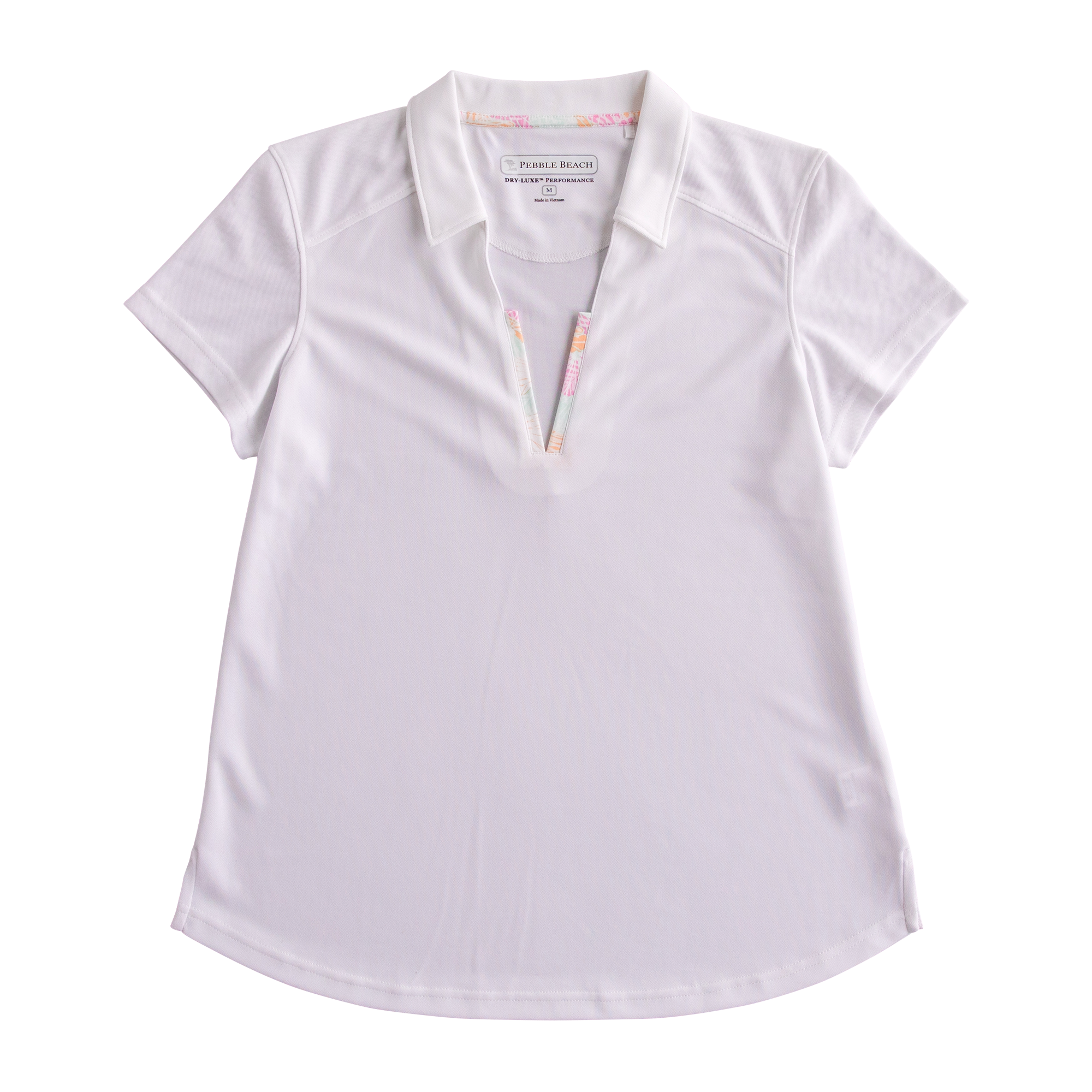 Pique Blue Glass Placket Women's Short Sleeve Golf Polo Shirt