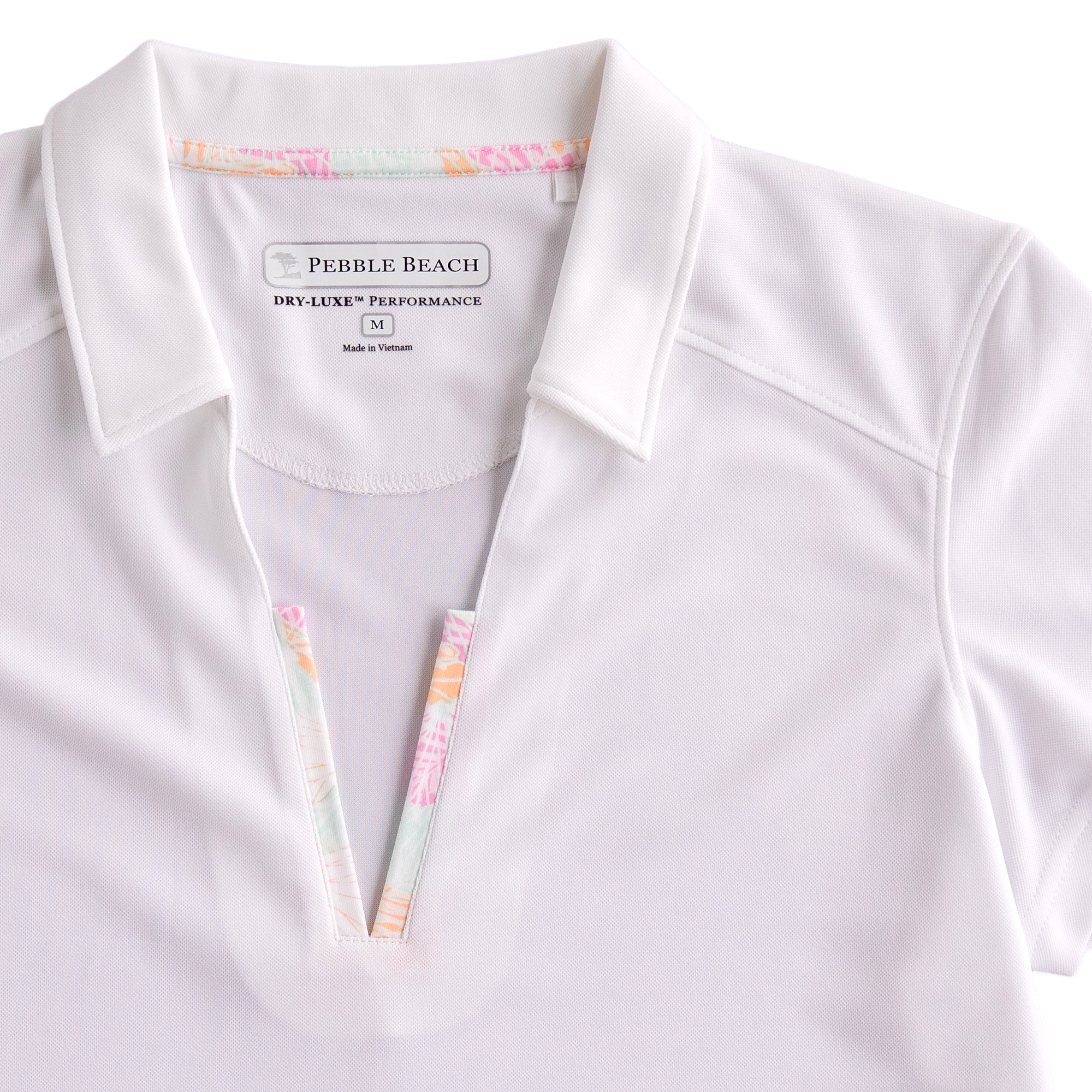 Pique Blue Glass Placket Women's Short Sleeve Golf Polo Shirt