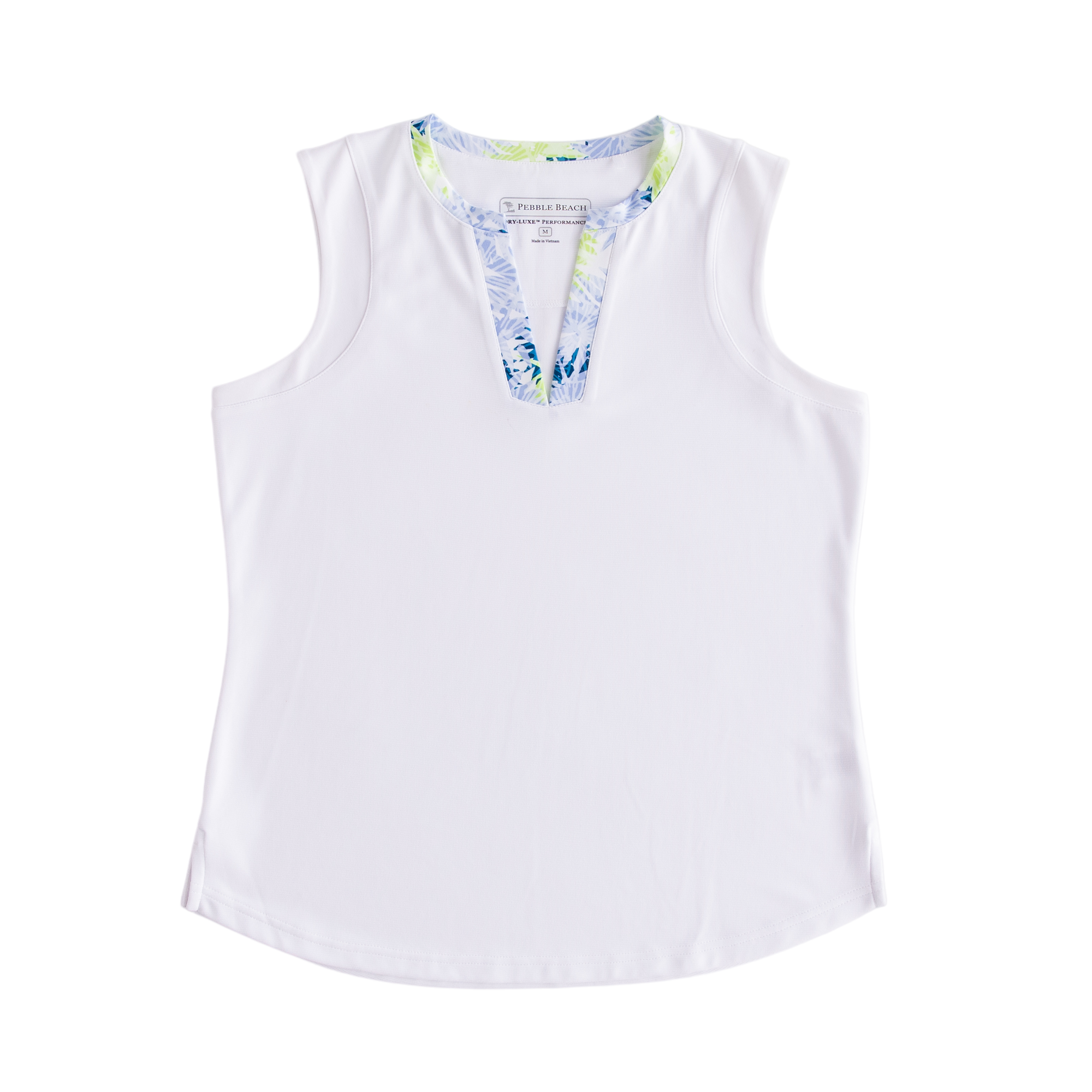 Summer Palm Trim Women's Sleeveless Golf Polo Shirt