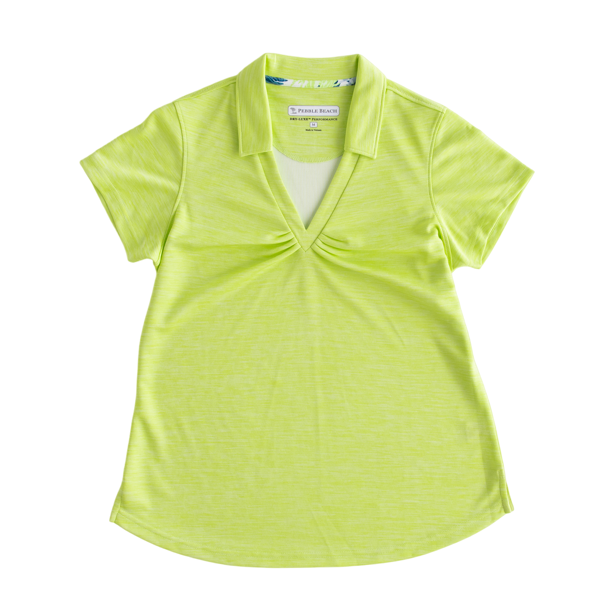 Summer Palm V Neck Women's Short Sleeve Golf Polo Shirt