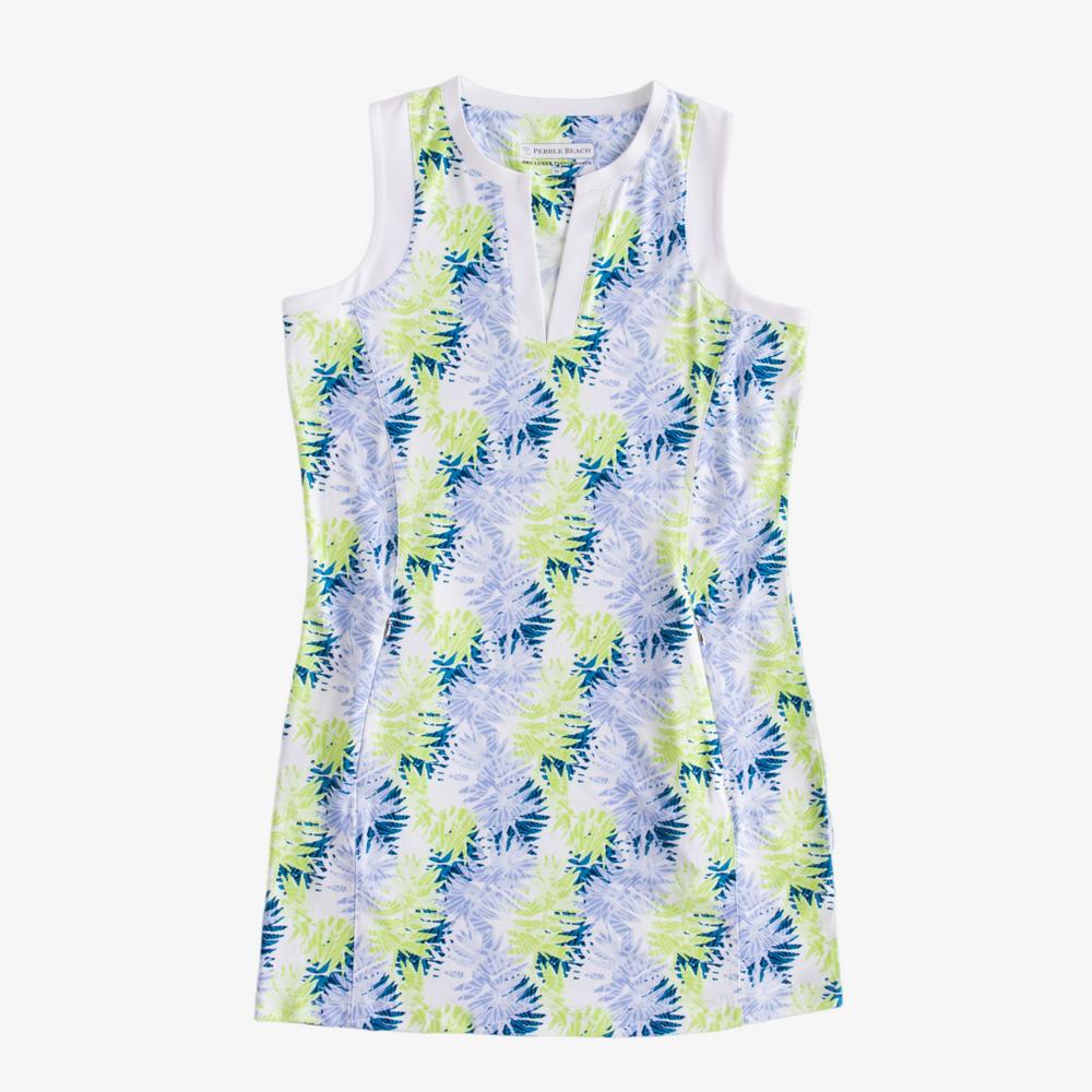 Summer Palm Print Sleeveless Dress