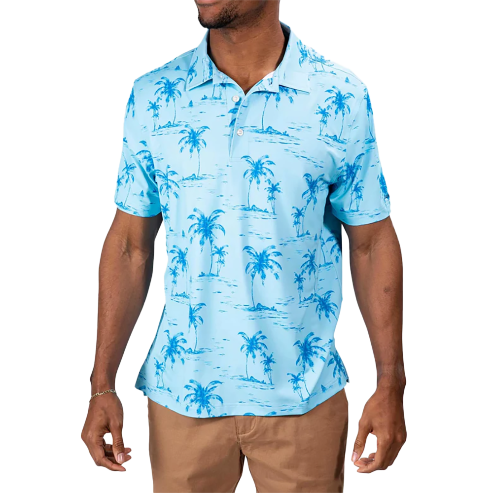 The Stay Palm Performance Men's Short Sleeve Golf Polo Shirt