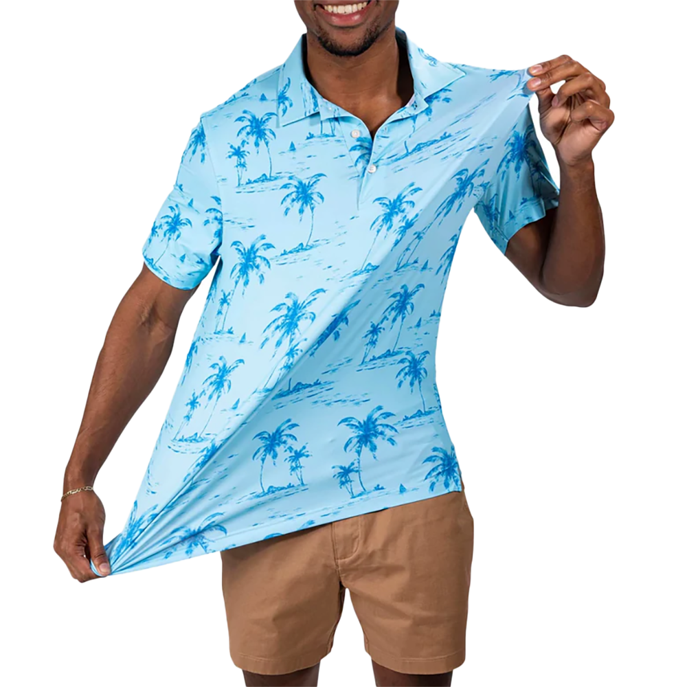 The Stay Palm Performance Men's Short Sleeve Golf Polo Shirt
