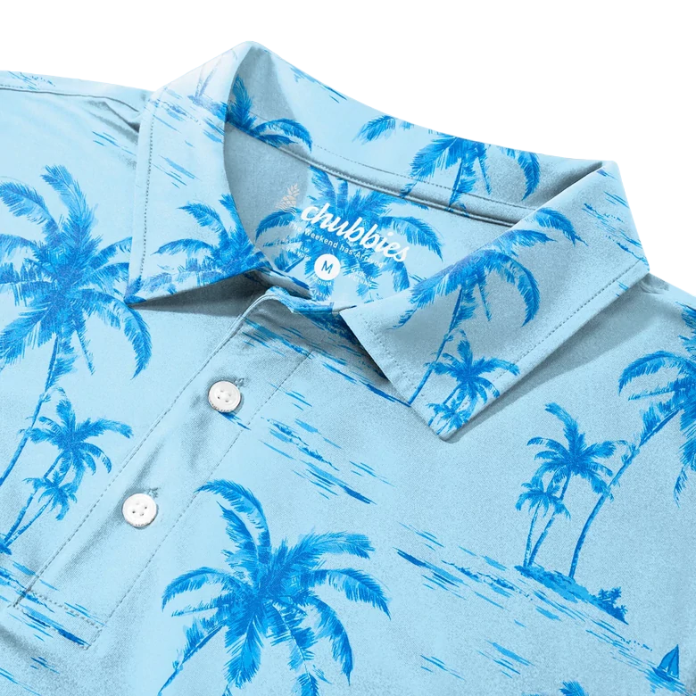 The Stay Palm Performance Men's Short Sleeve Golf Polo Shirt