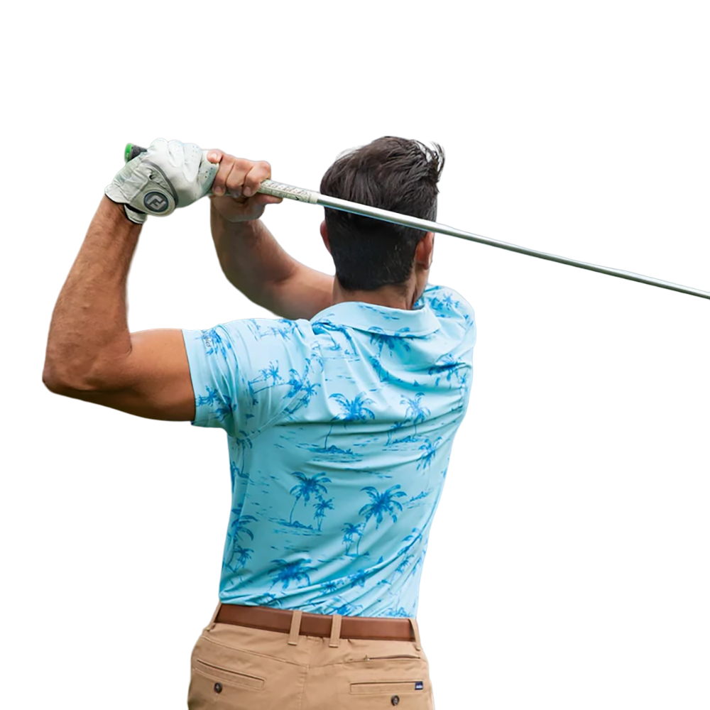 The Stay Palm Performance Men's Short Sleeve Golf Polo Shirt