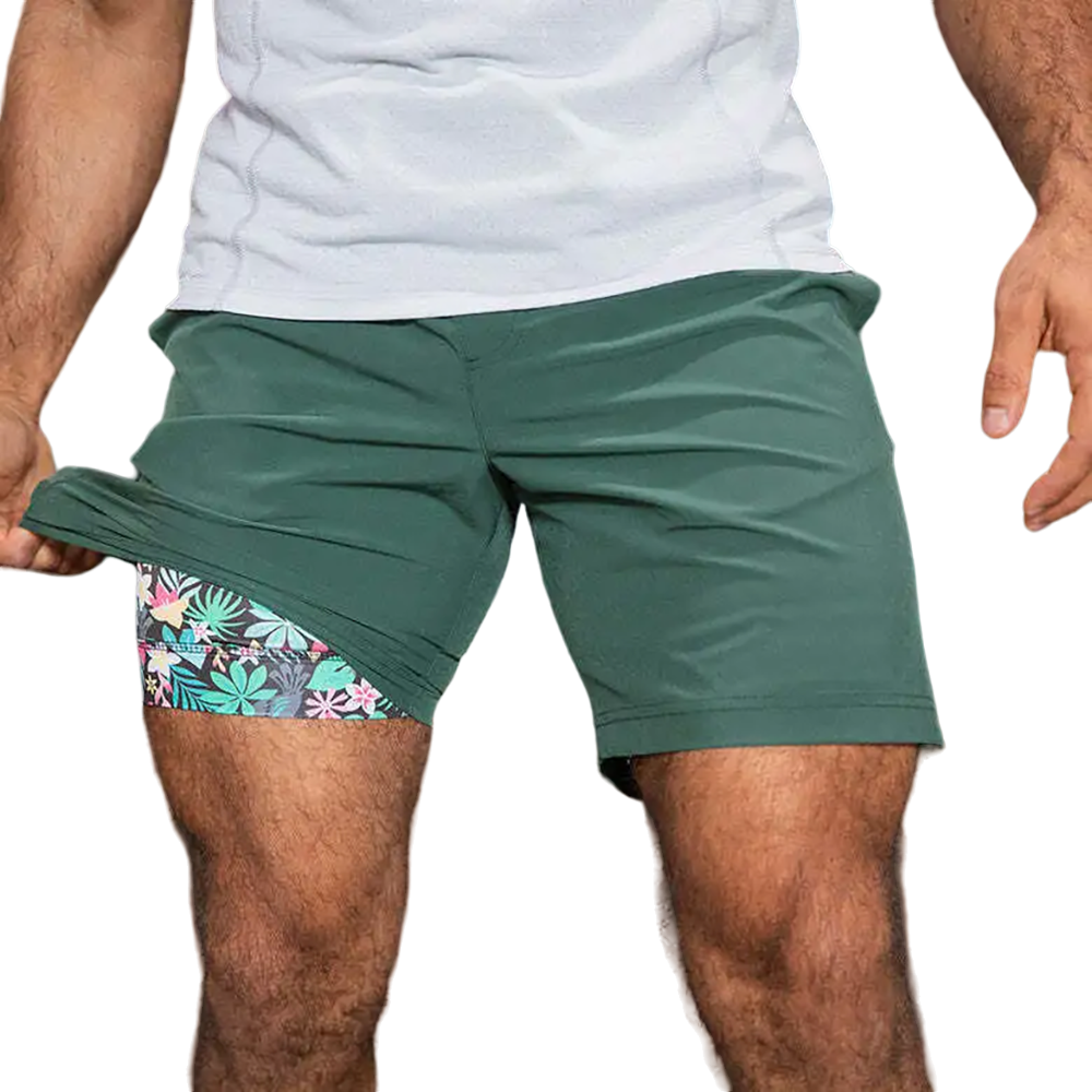 The Greeneries Men's 7" Compression Lined Golf Shorts