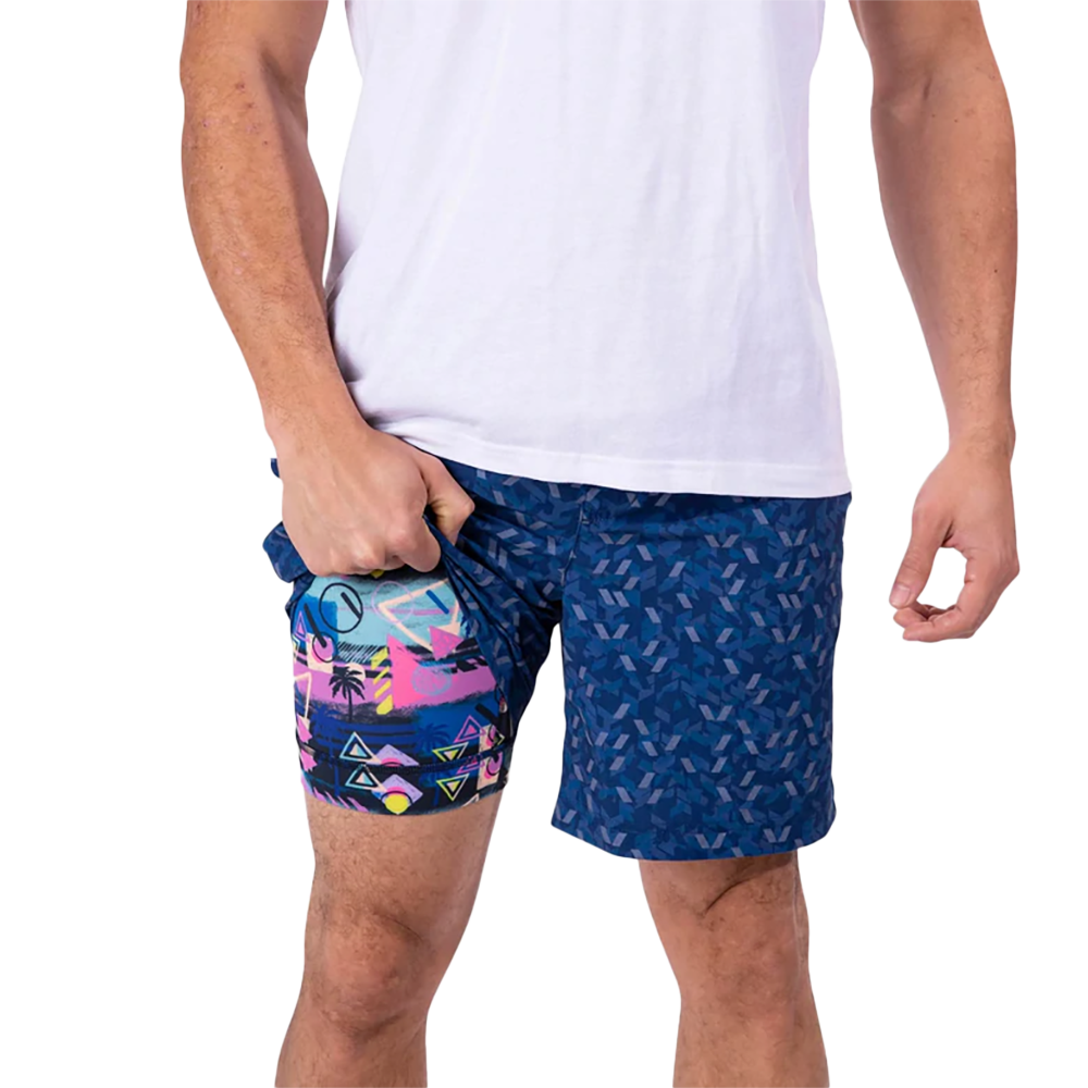 The Push Paces Men's 7" Reflective Compression Lined Golf Shorts