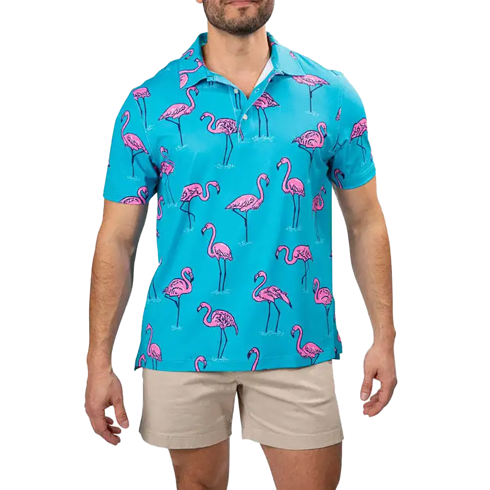 The Beach Retreats Performance Men's Short Sleeve Golf Polo Shirt