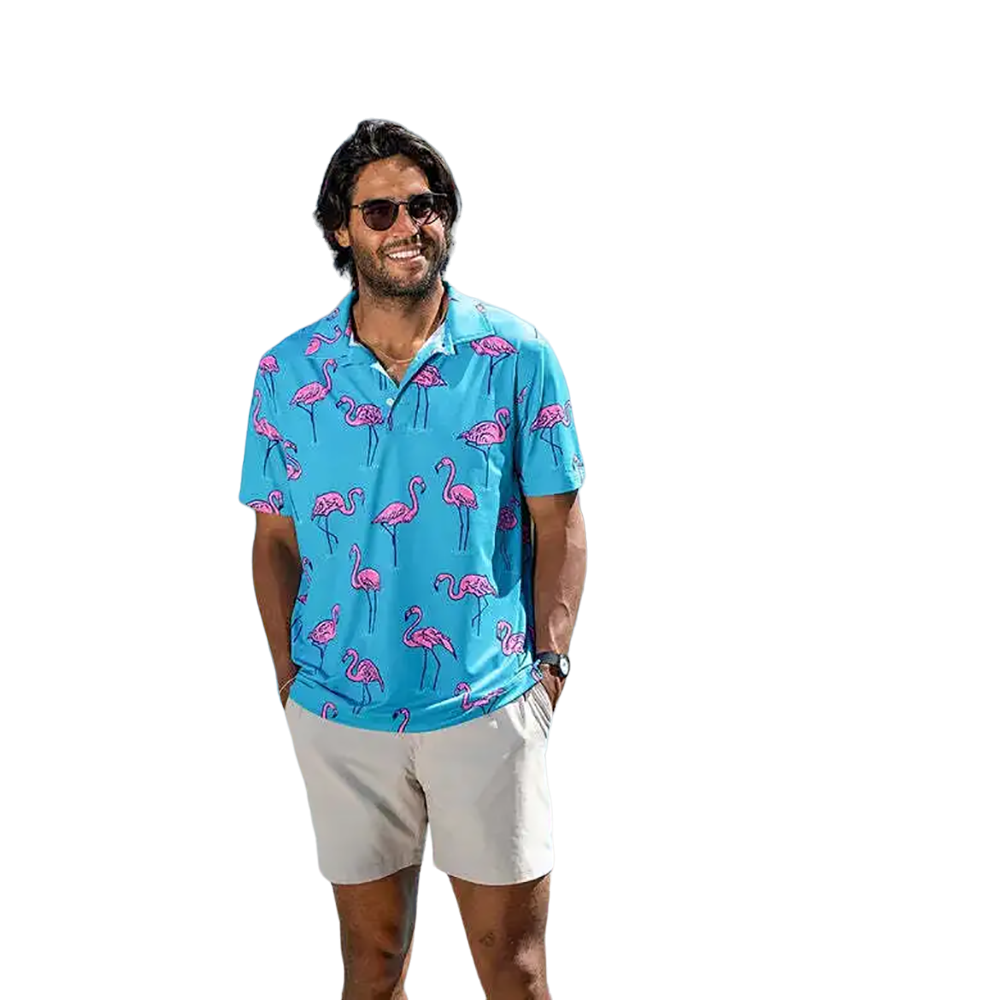 The Beach Retreats Performance Men's Short Sleeve Golf Polo Shirt