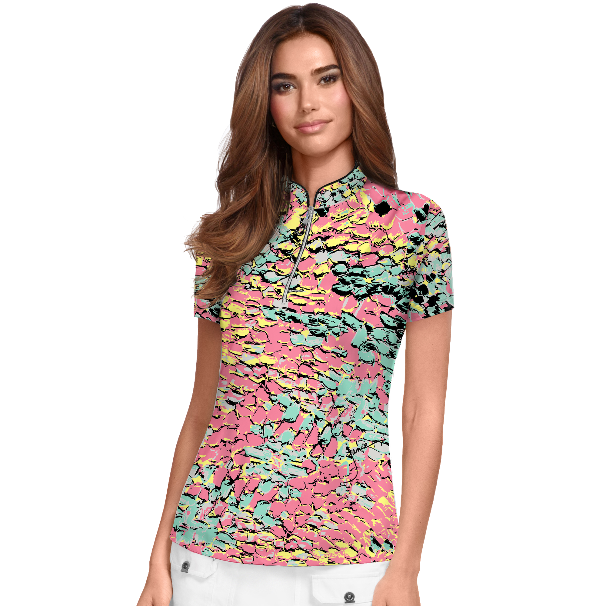 Kiku Animal Print Women's Short Sleeve Golf Shirt