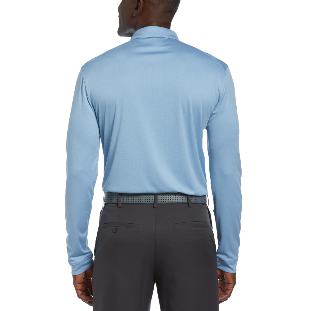 Birdseye Jacquard Long Sleeve Golf Polo Shirt