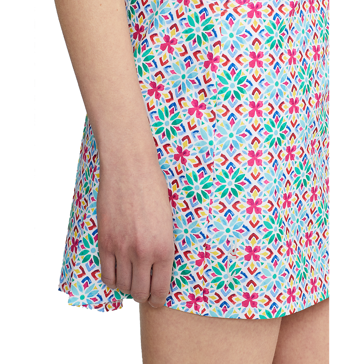 Tile Print Pleated Performance 17" Skort