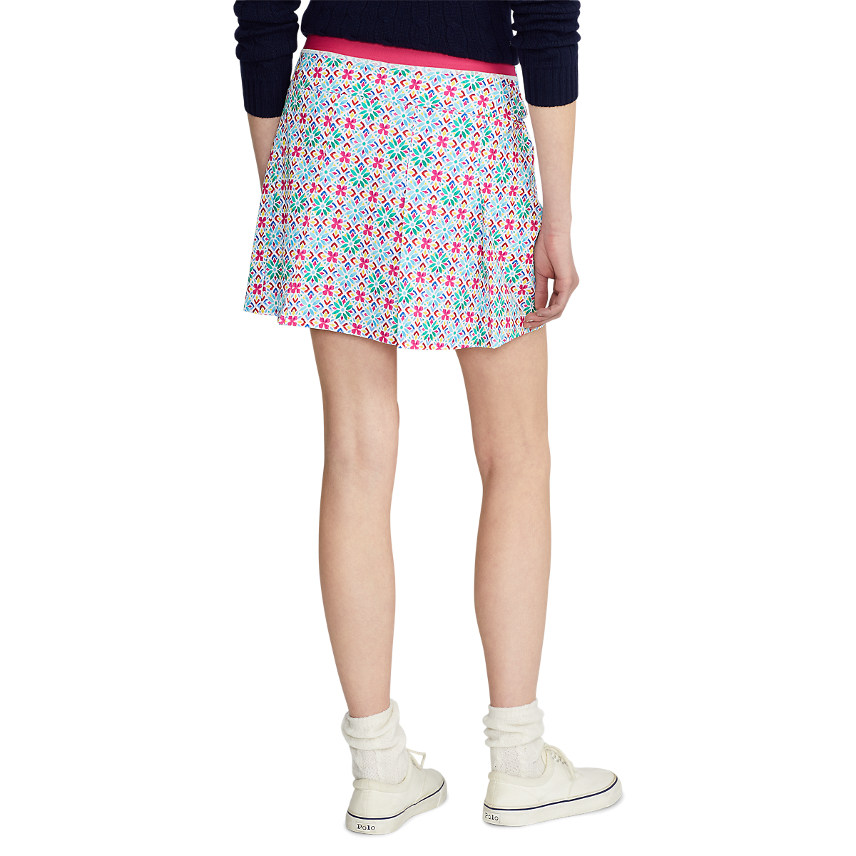 Tile Print Pleated Performance 17" Skort