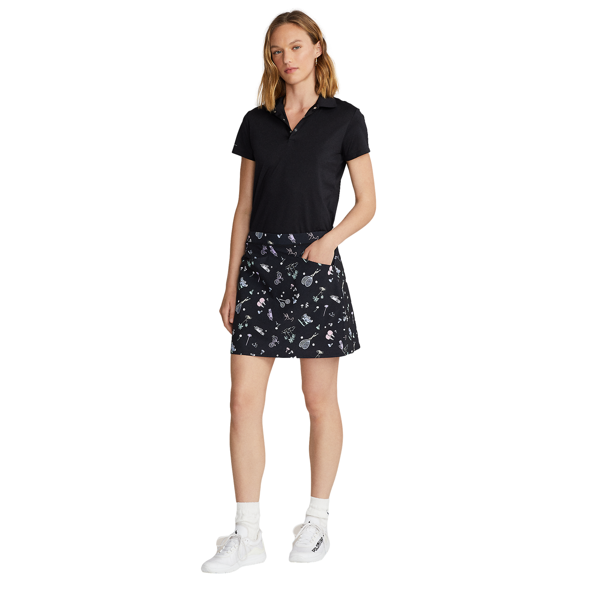 Racquet Print Aim Pleated  17" Skort