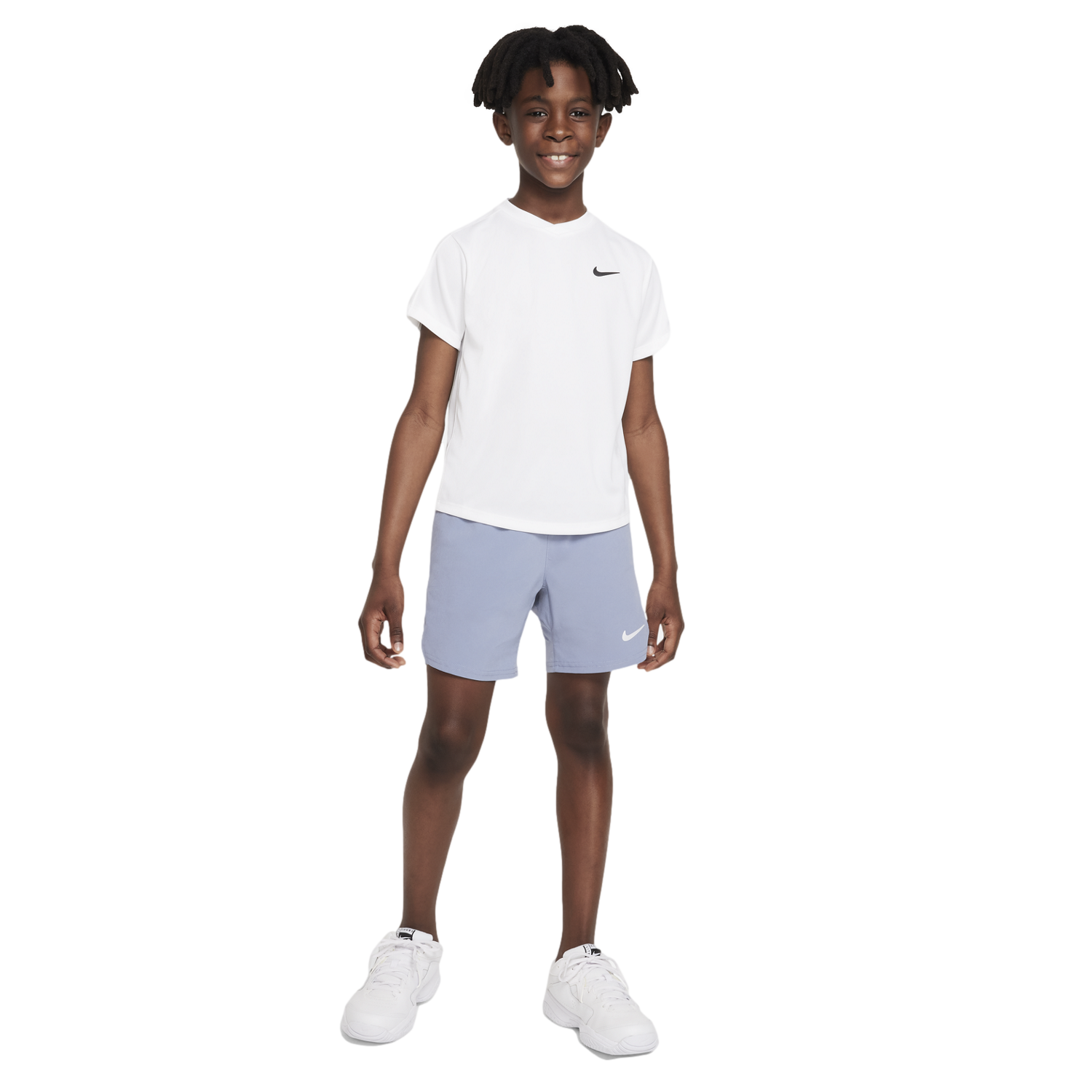 Nike Boys' Court Flex Ace Shorts (White/Black)