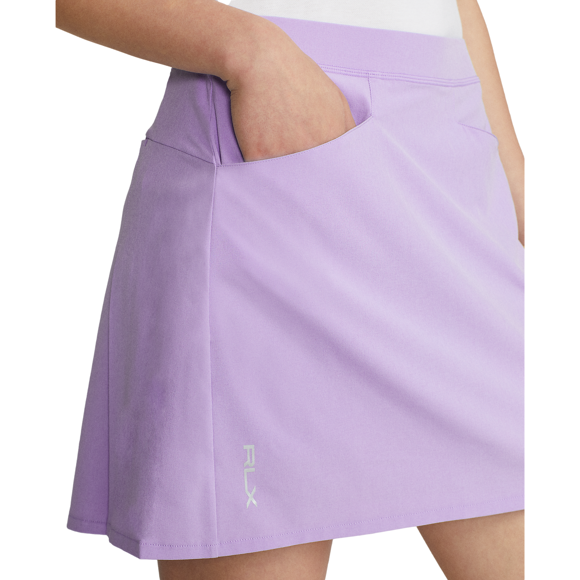 Back-Pleated Solid 17" Pull-On Skort