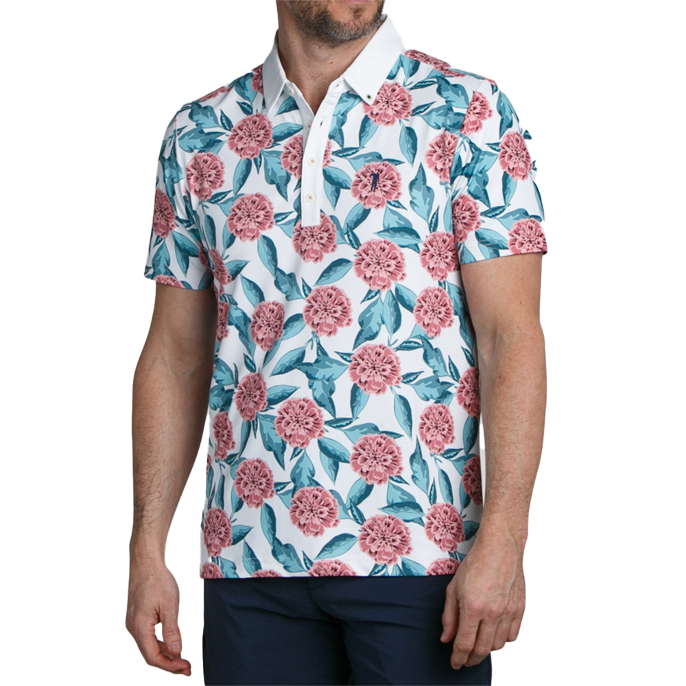 Tropical Mums Men's Short Sleeve Golf Polo Shirt