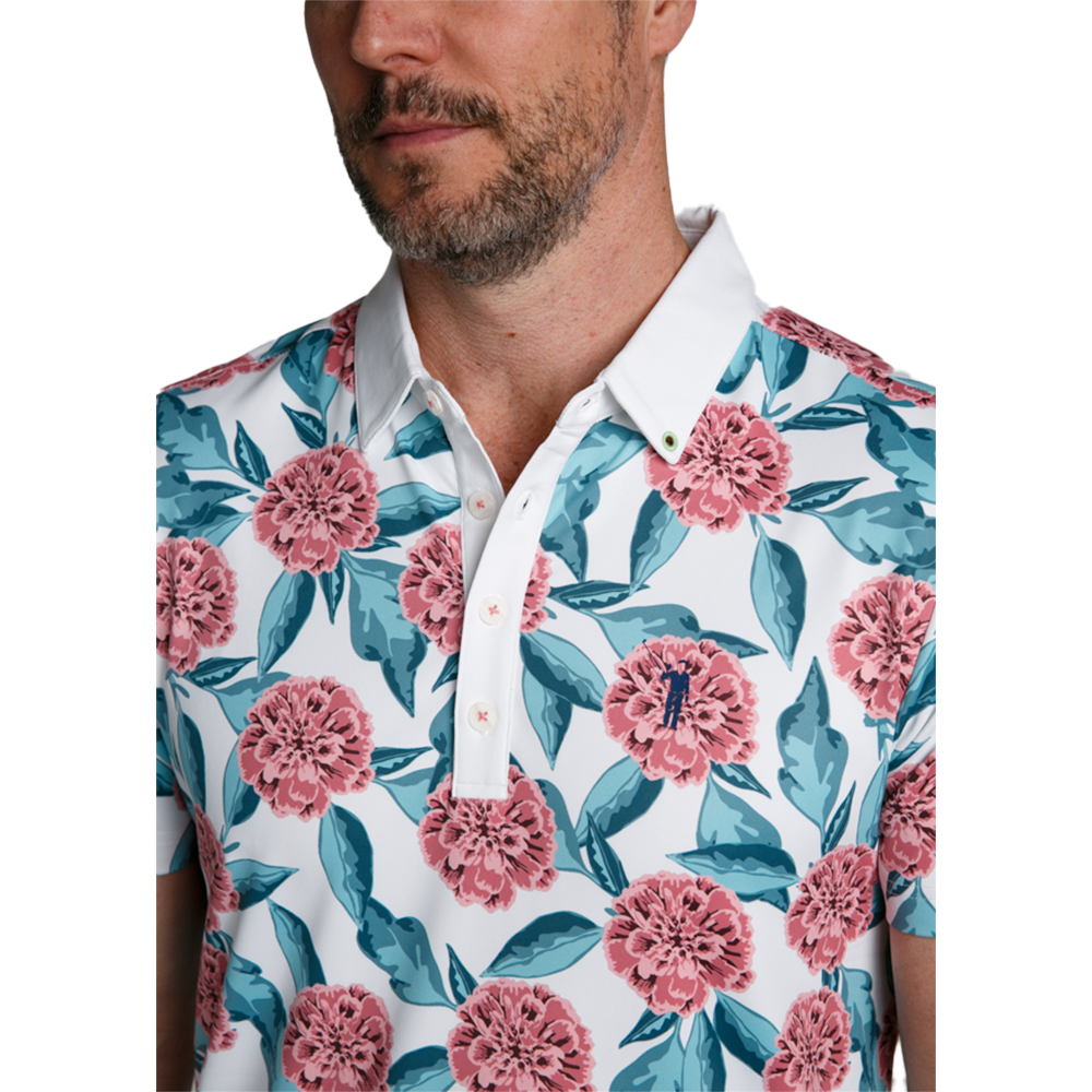 Tropical Mums Men's Short Sleeve Golf Polo Shirt