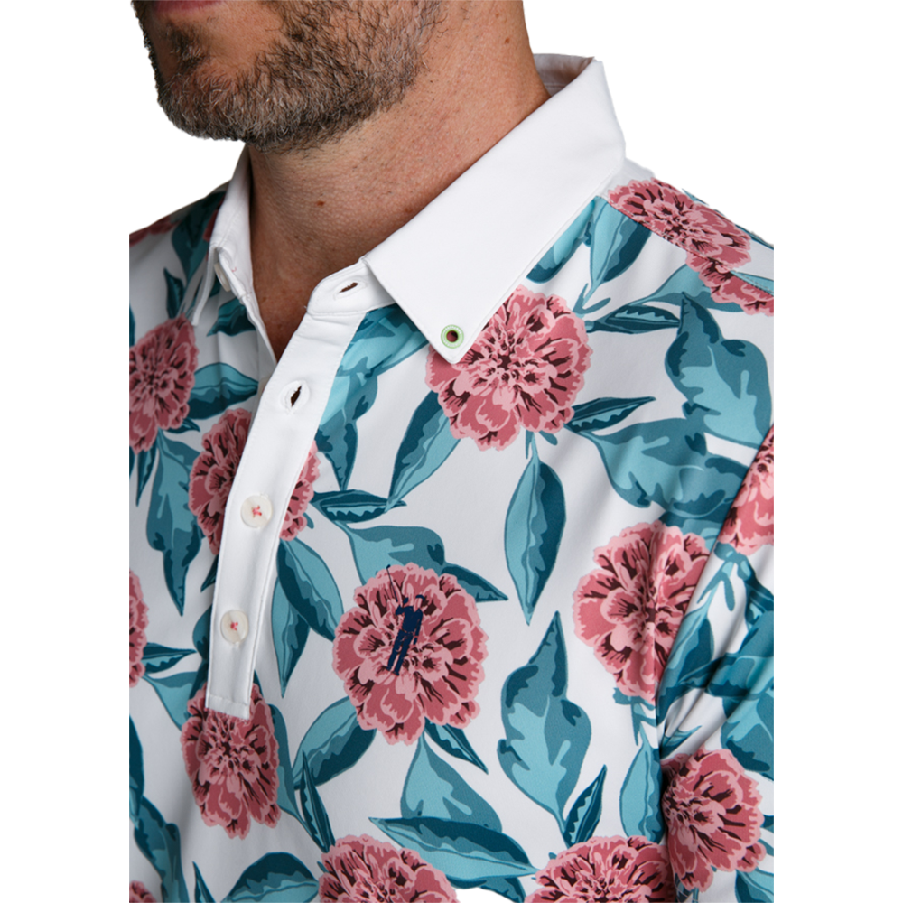 Tropical Mums Men's Short Sleeve Golf Polo Shirt