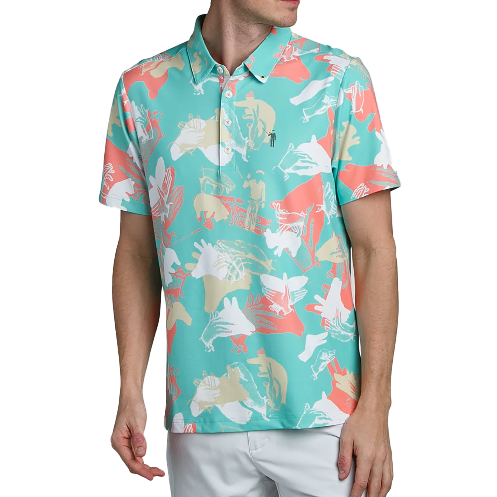 Happy Hands Club Men's Short Sleeve Golf Polo Shirt