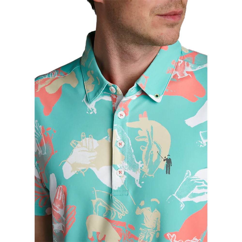 Happy Hands Club Men's Short Sleeve Golf Polo Shirt