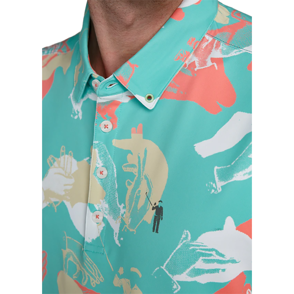 Happy Hands Club Men's Short Sleeve Golf Polo Shirt