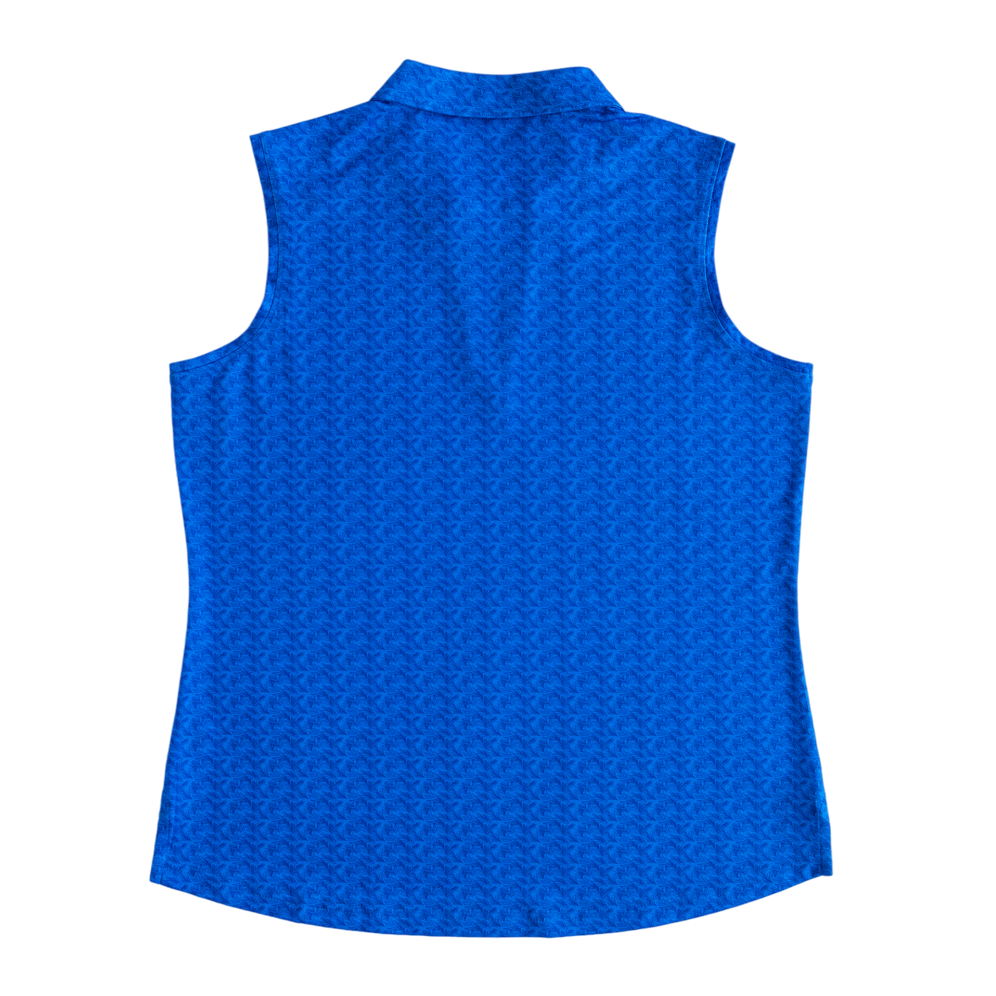 Leaf Print V Neck Women's Sleeveless Golf Polo Shirt