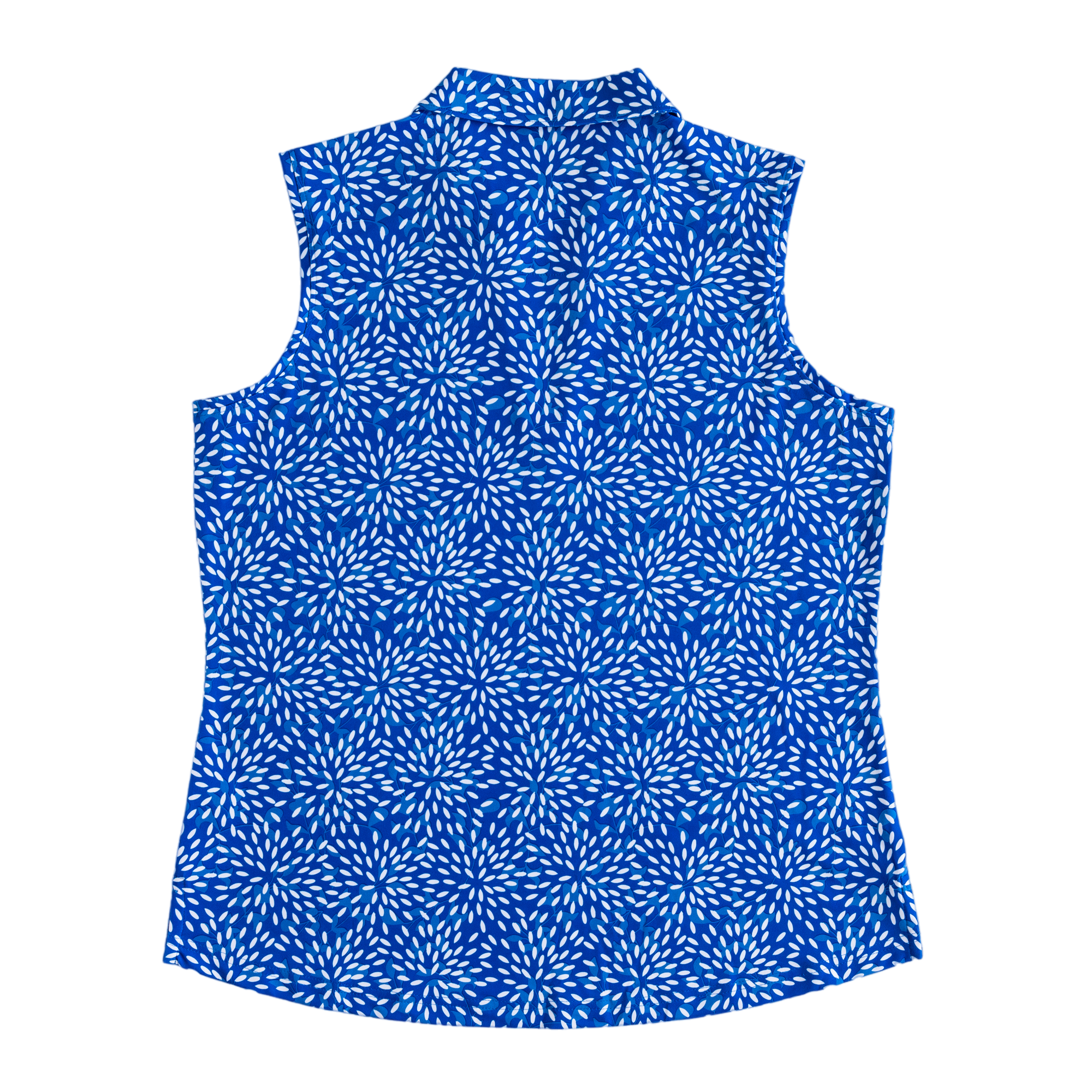Floral Print V Neck Women's Sleeveless Golf Polo Shirt