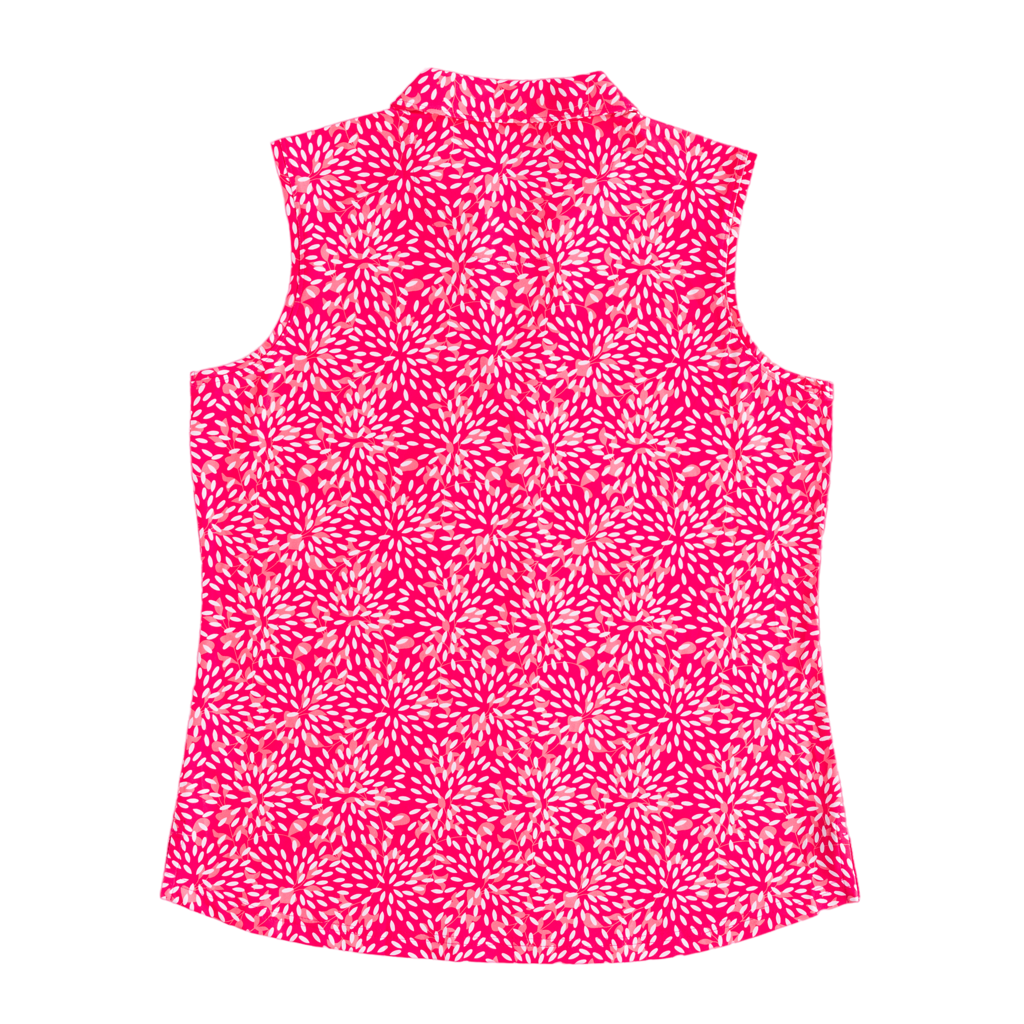 Floral Print V Neck Women's Sleeveless Golf Polo Shirt