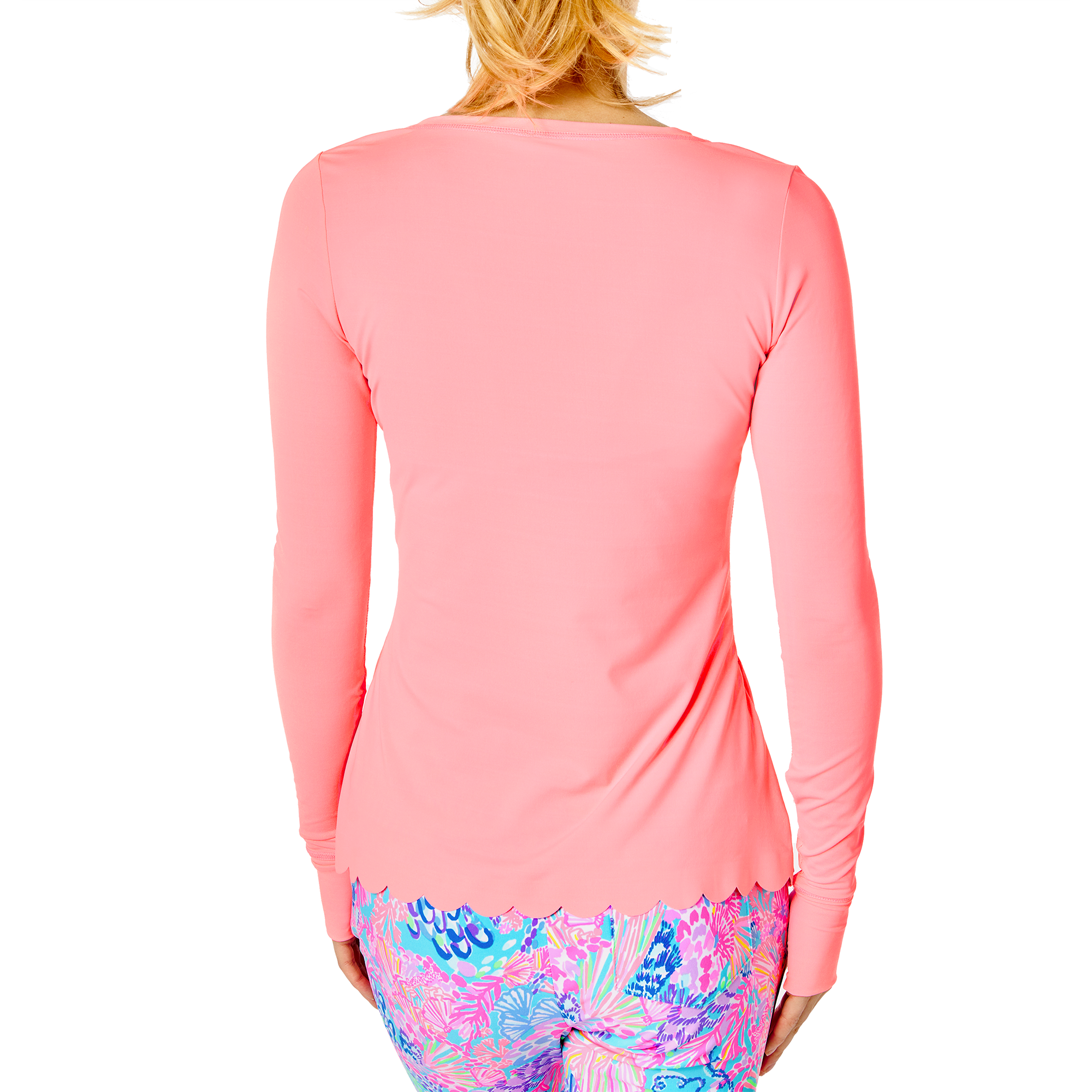 Lilly Pulitzer Renay Scallop Sunguard Long Sleeve Top | PGA TOUR