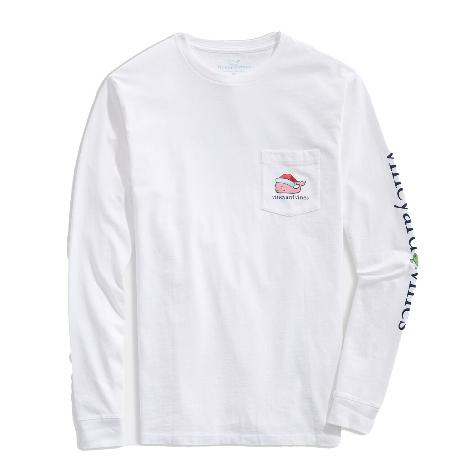 Christmas Whale Long-Sleeve Pocket Tee