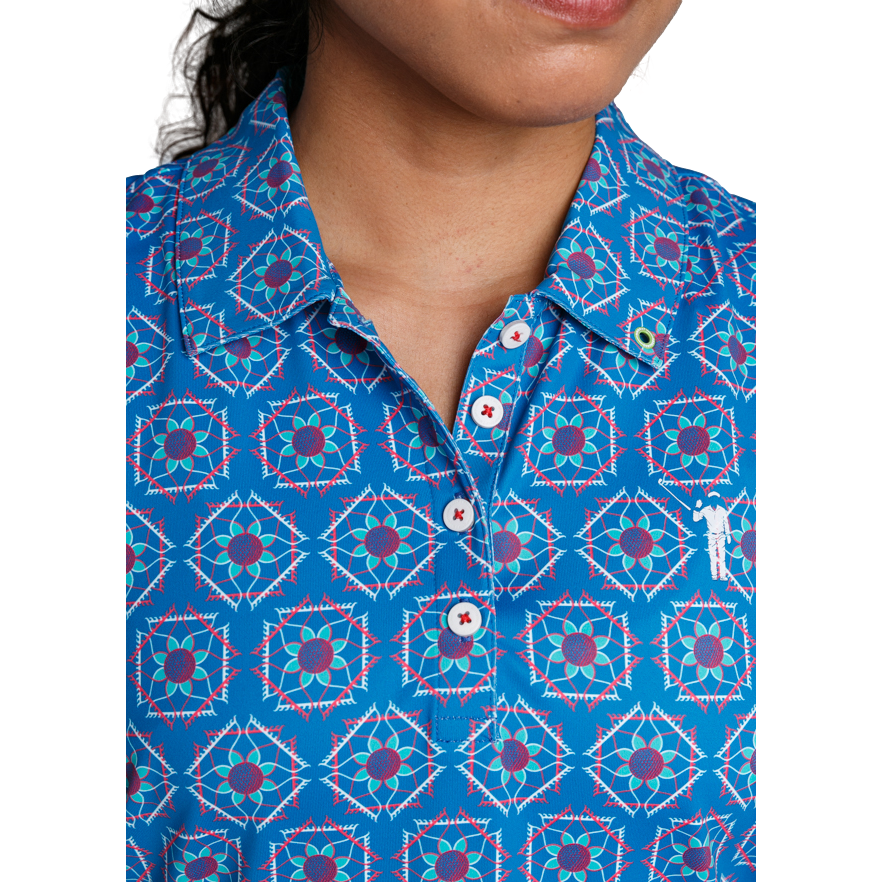 Classic Sandy Tiles Women's Sleeveless Golf Polo Shirt