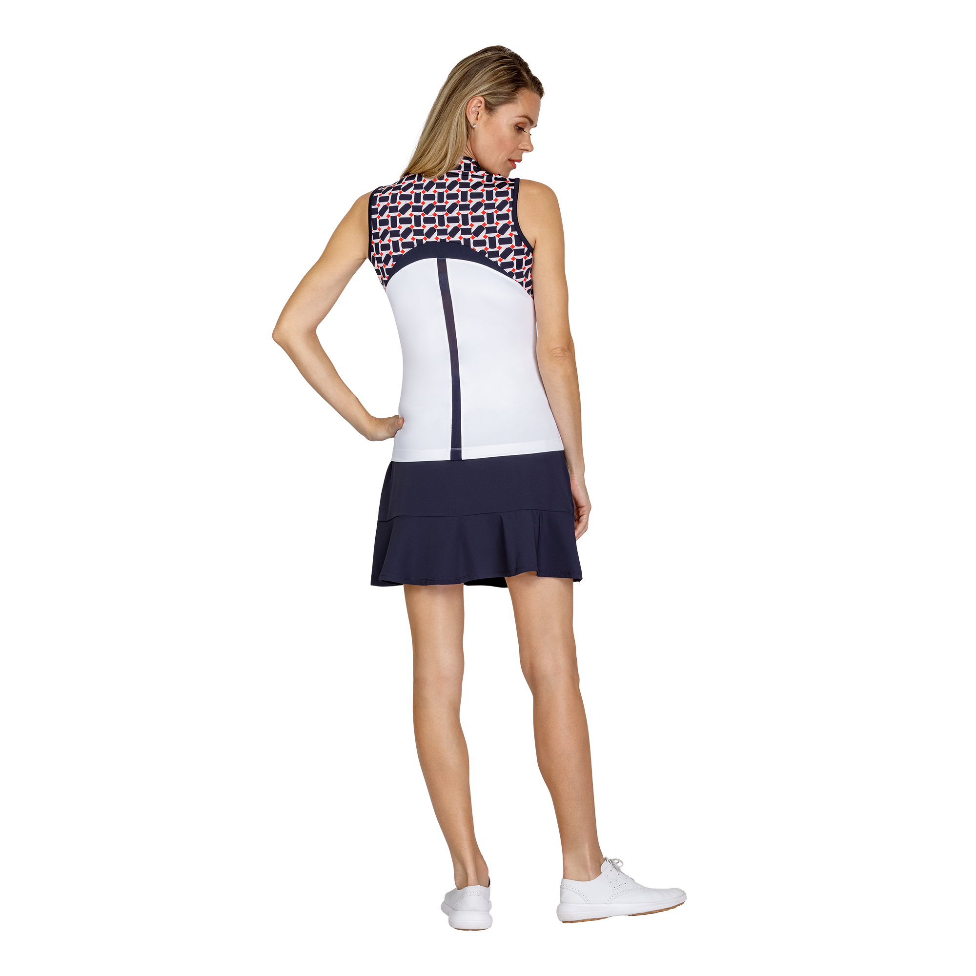Frankie Geo Print Women's Sleeveless Golf Shirt