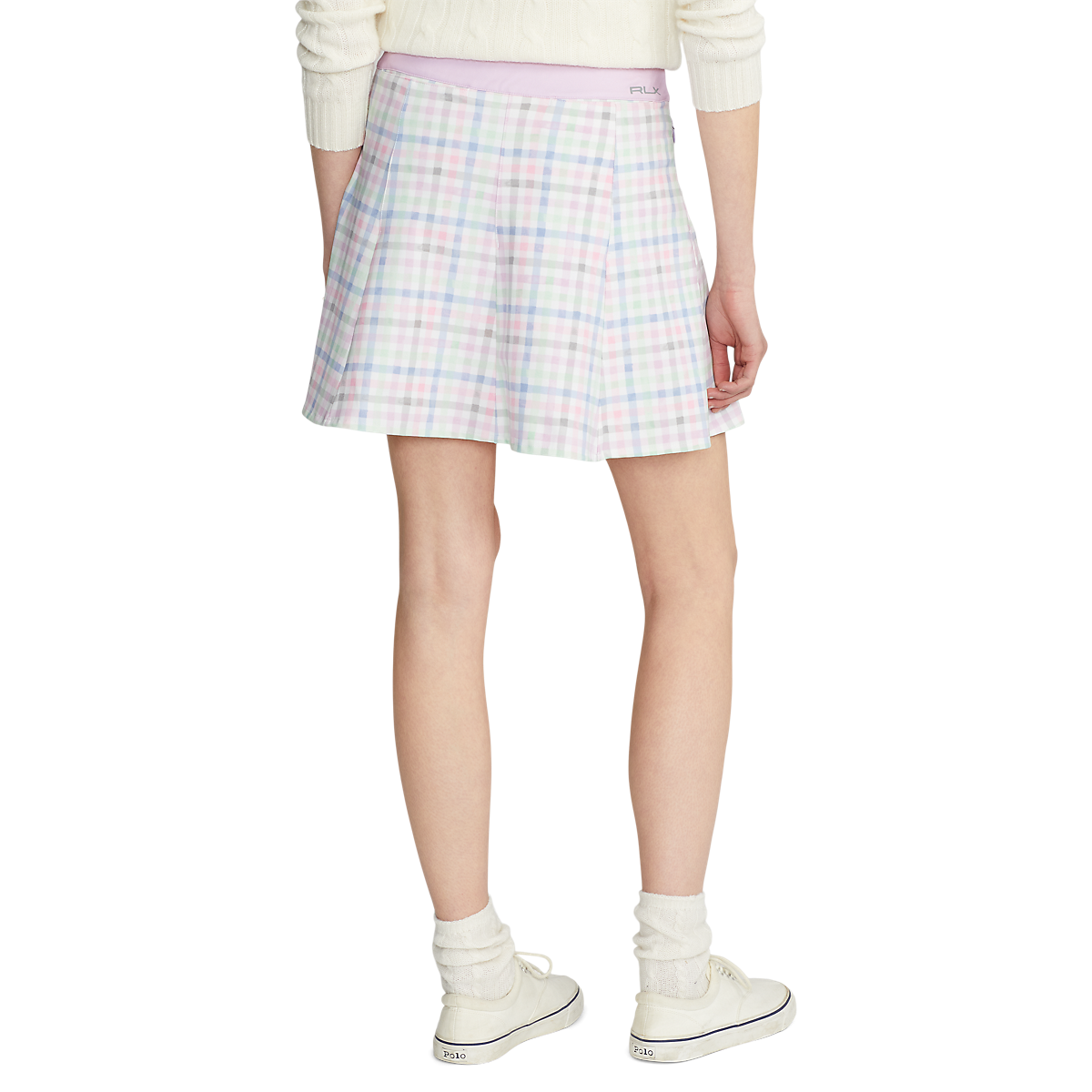 Gingham Performance Jersey A-line 17" Skort