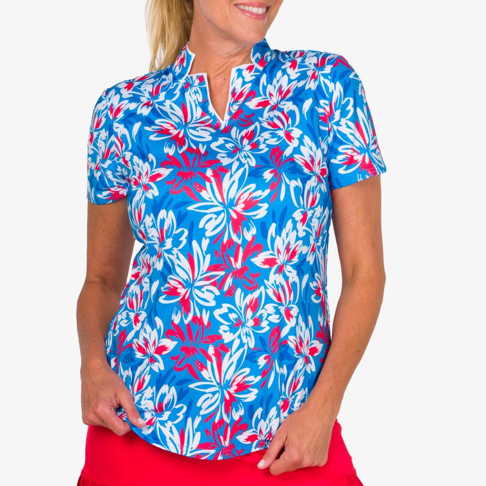 Rum Punch Collection: Marina Floral Short Sleeve Polo Shirt