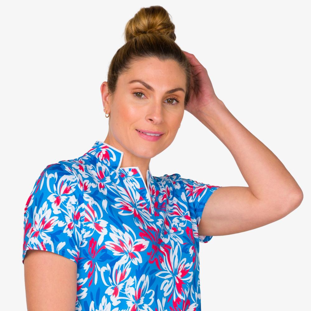 Rum Punch Collection: Marina Floral Short Sleeve Polo Shirt