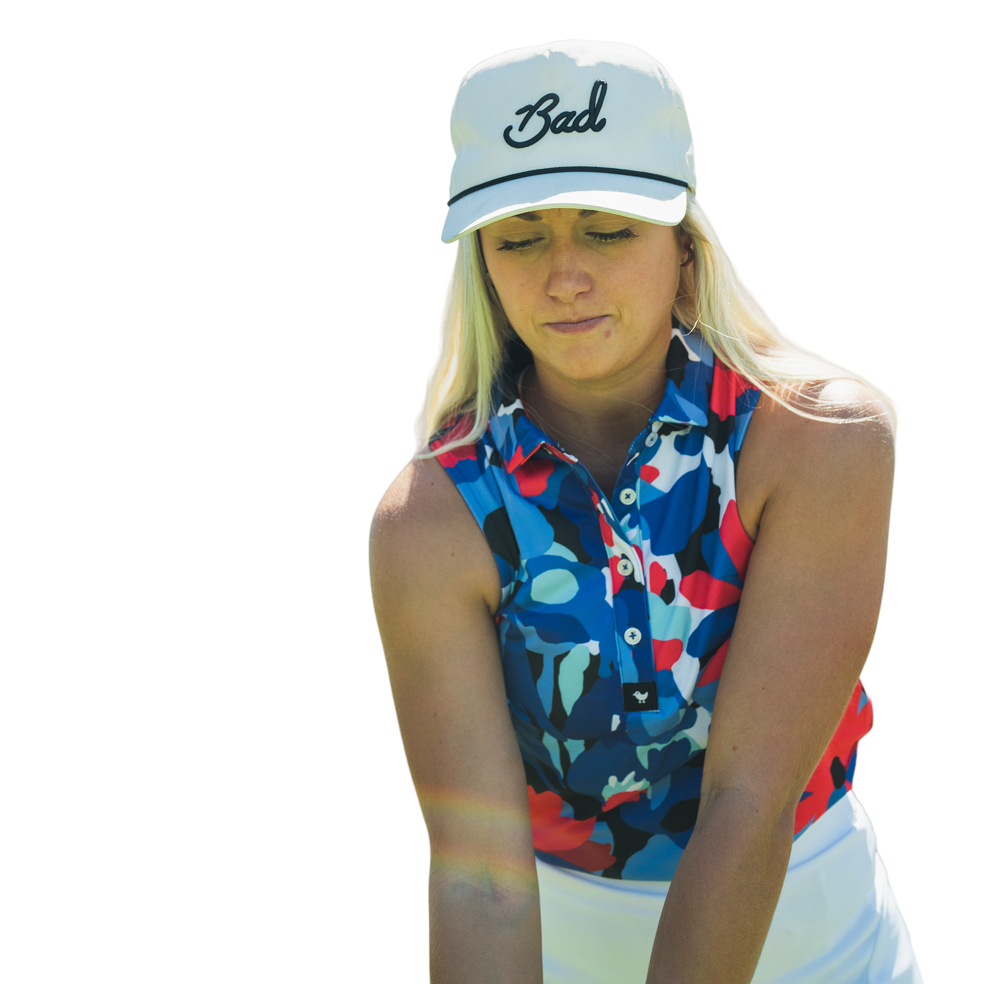 Merica Floral Women's Sleeveless Golf Polo Shirt