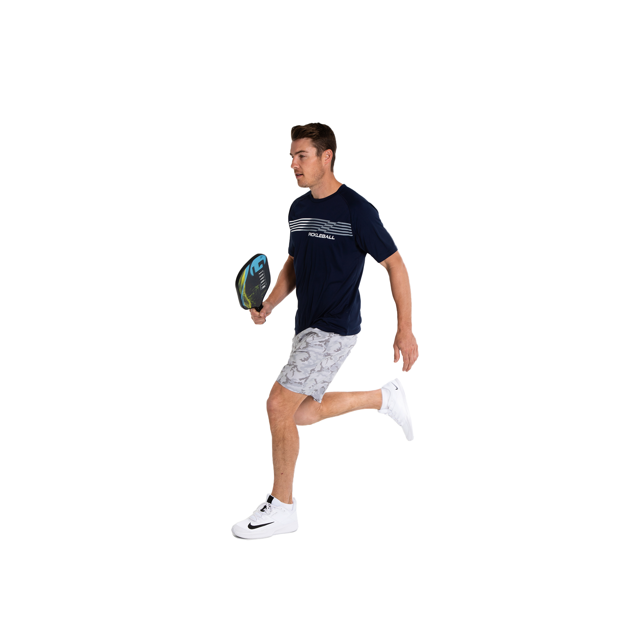 Pickleball Fade Stripe Men's Short Sleeve Crew Neck T-Shirt