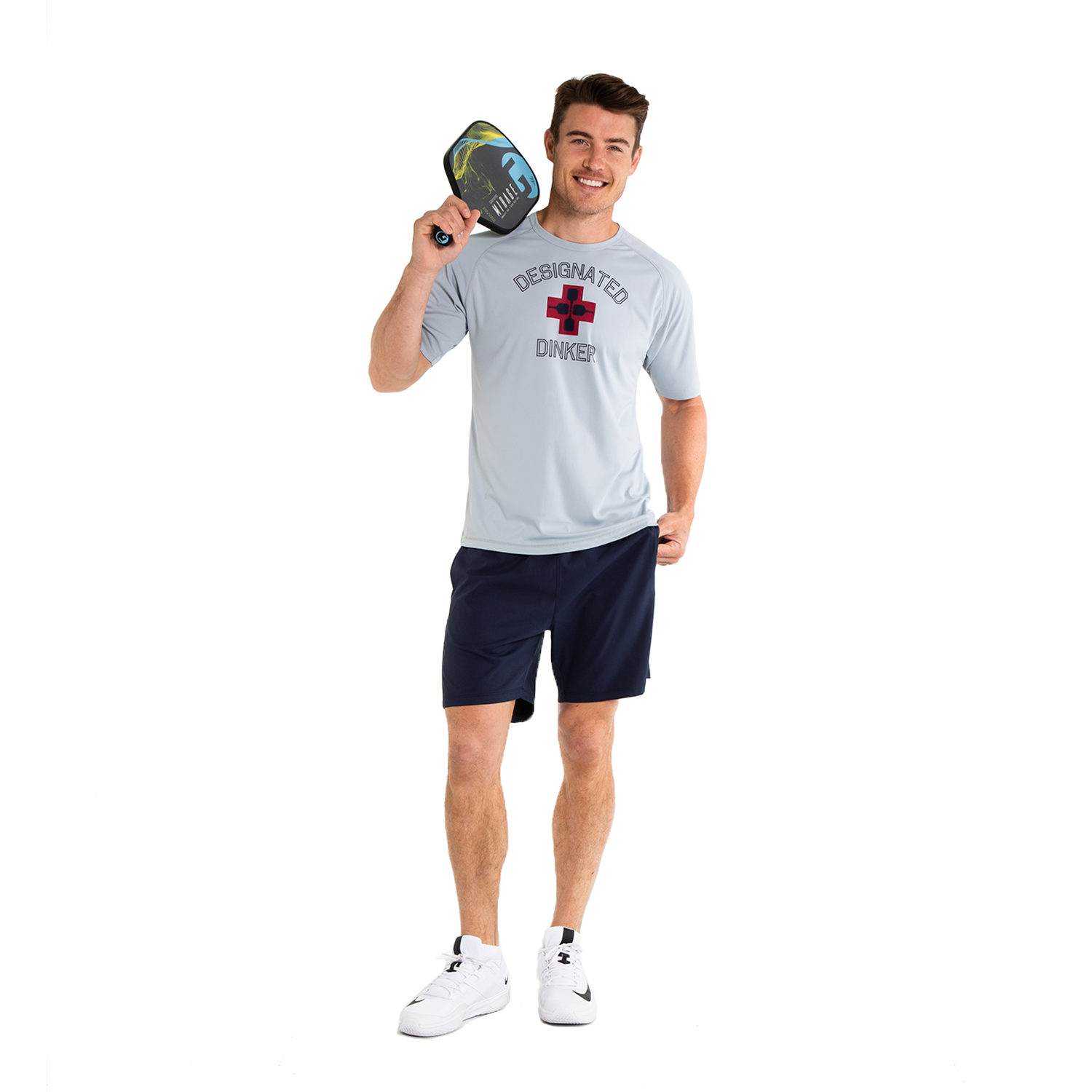 Pickleball Designated Dinker Men's Crew Neck T-Shirt