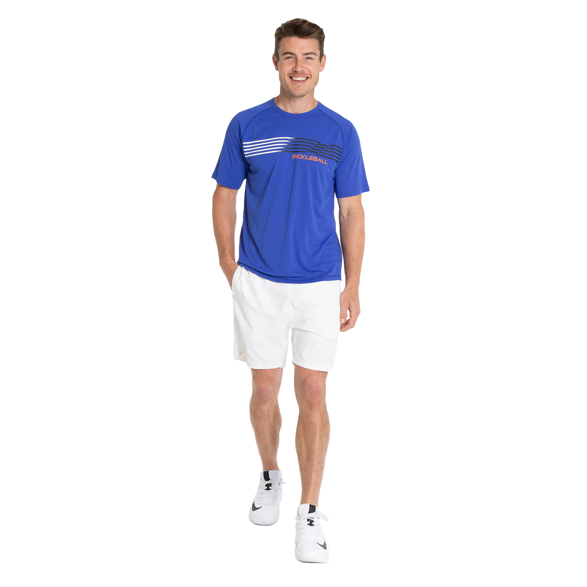 Pickleball Fade Striped Men's Crew Neck T-Shirt