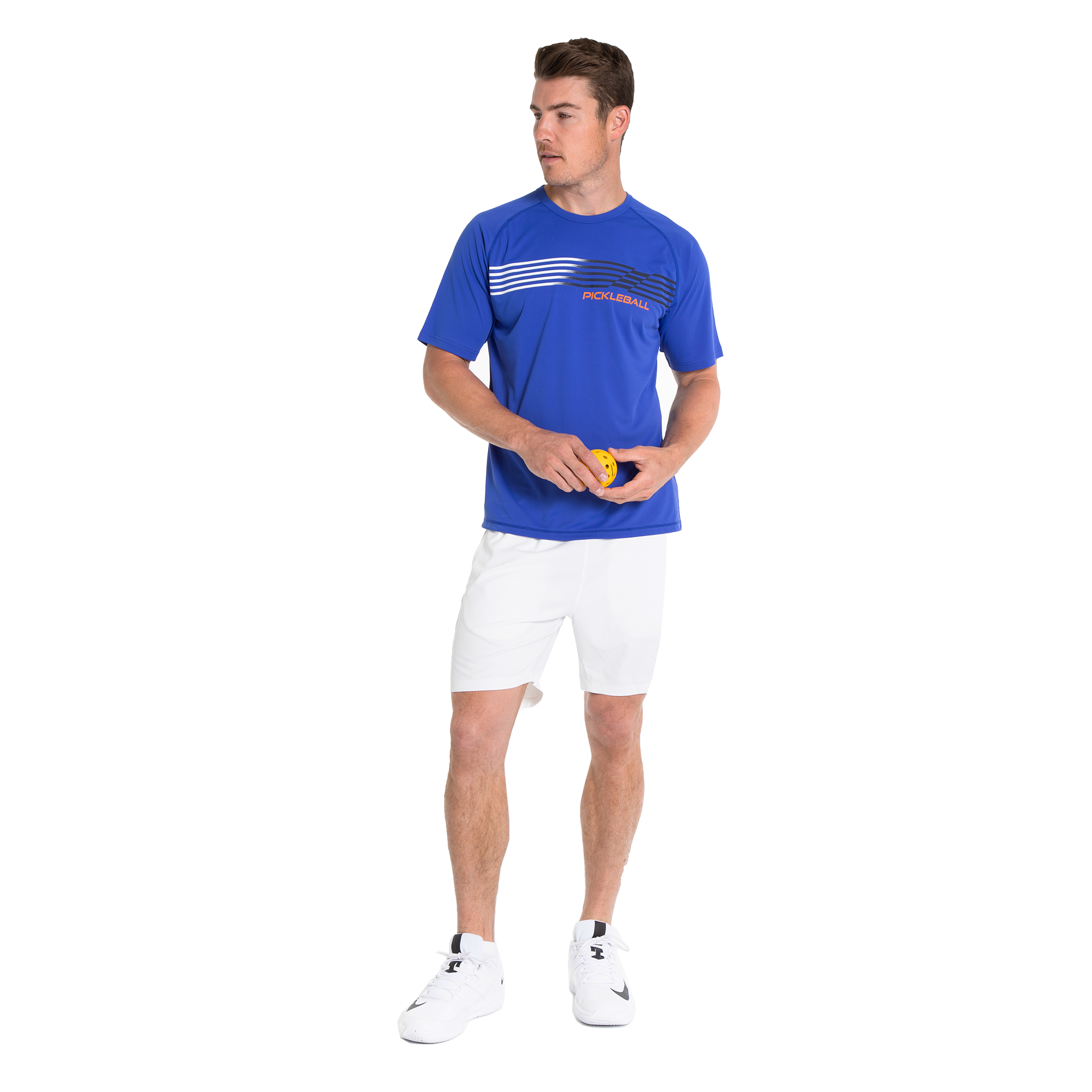 Pickleball Fade Striped Men's Crew Neck T-Shirt