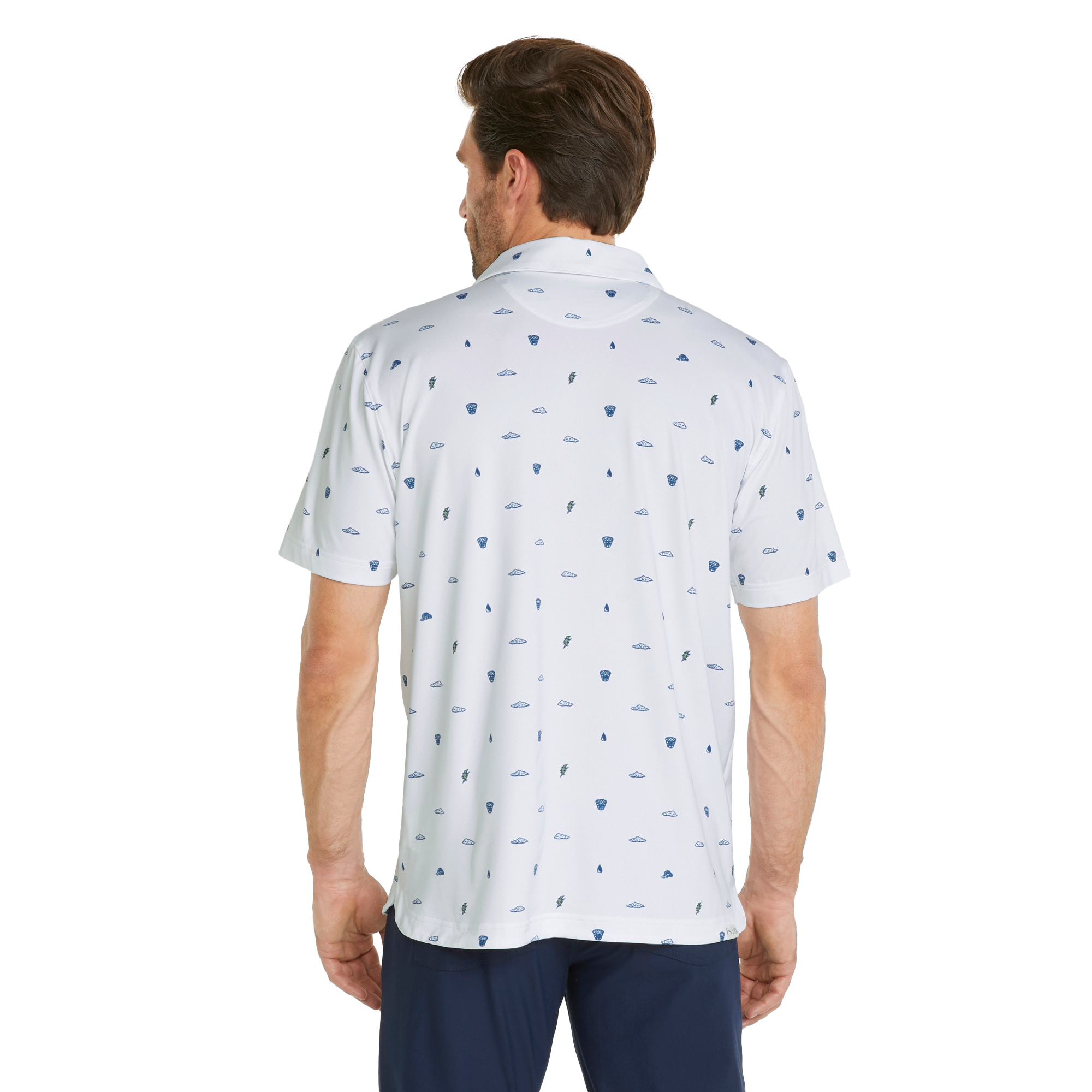 MATTR Pouring Buckets Men's Short Sleeve Golf Polo Shirt