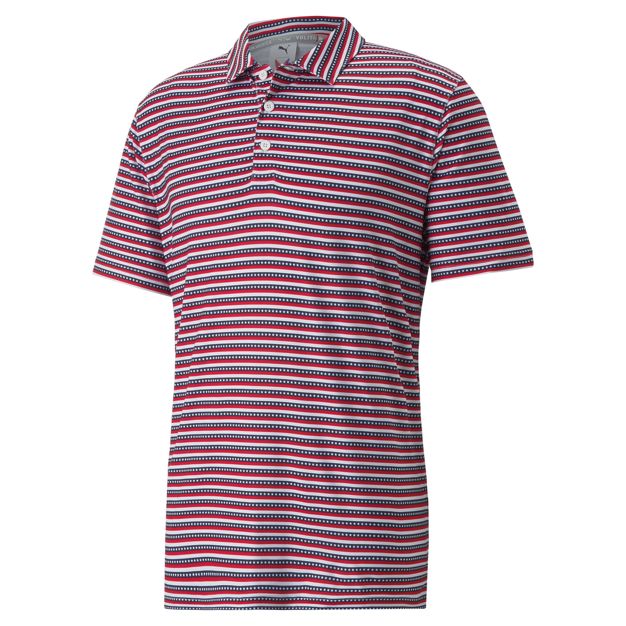 Volition Red Stripe Men's Short Sleeve Golf Polo Shirt