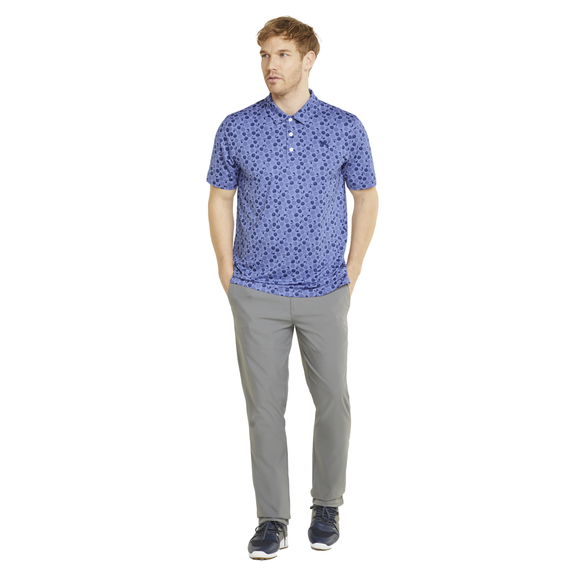 MATTR Beach Trip Men's Short Sleeve Golf Polo Shirt